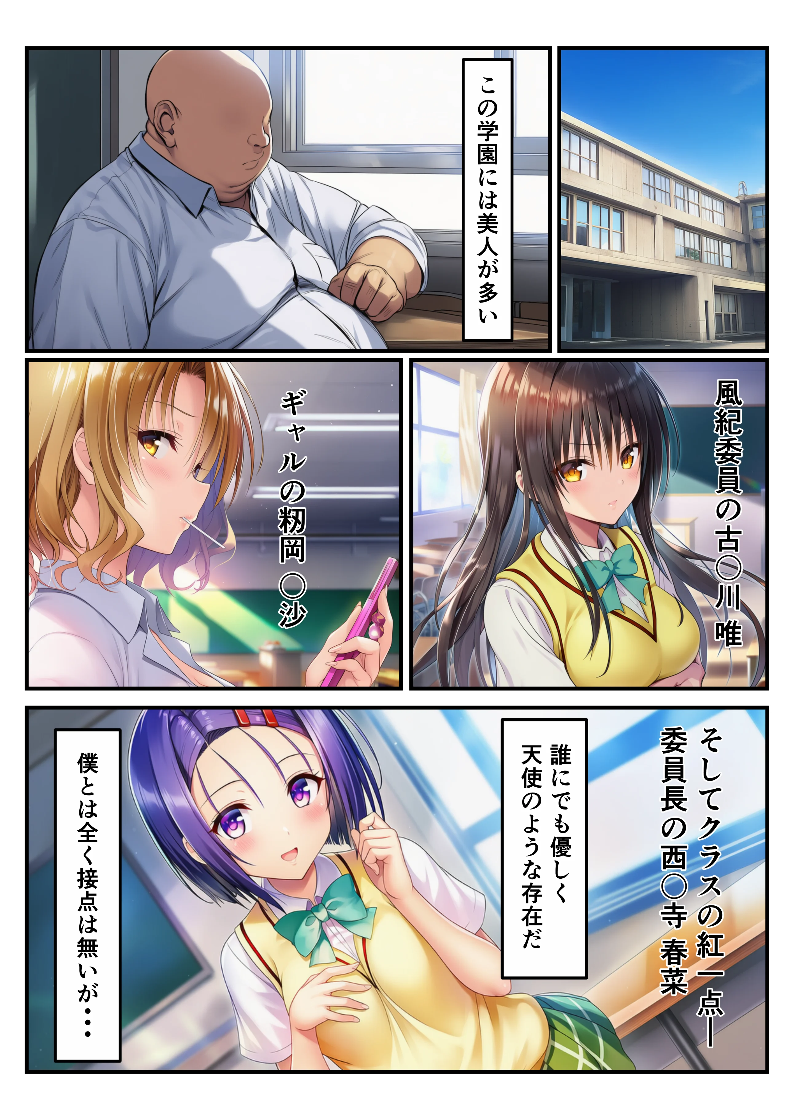 常識改変 ToL〇VEる編 唯×春菜×籾岡 制服・学園もの・巨乳 サンプル1ページ目（ヌキっぱなし）