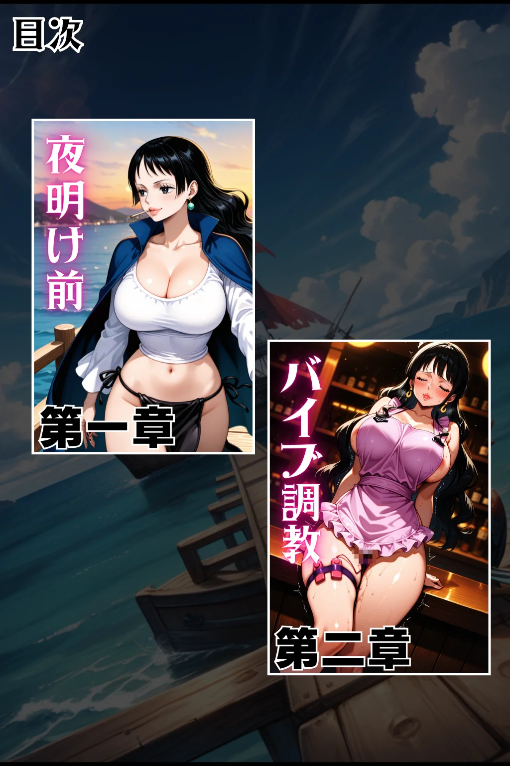 巨乳海賊狩り【伝説編】 〜奪われた海賊島の宝〜前編 辱め・異物挿入・巨乳 サンプル2ページ目（ピンク堂書店）