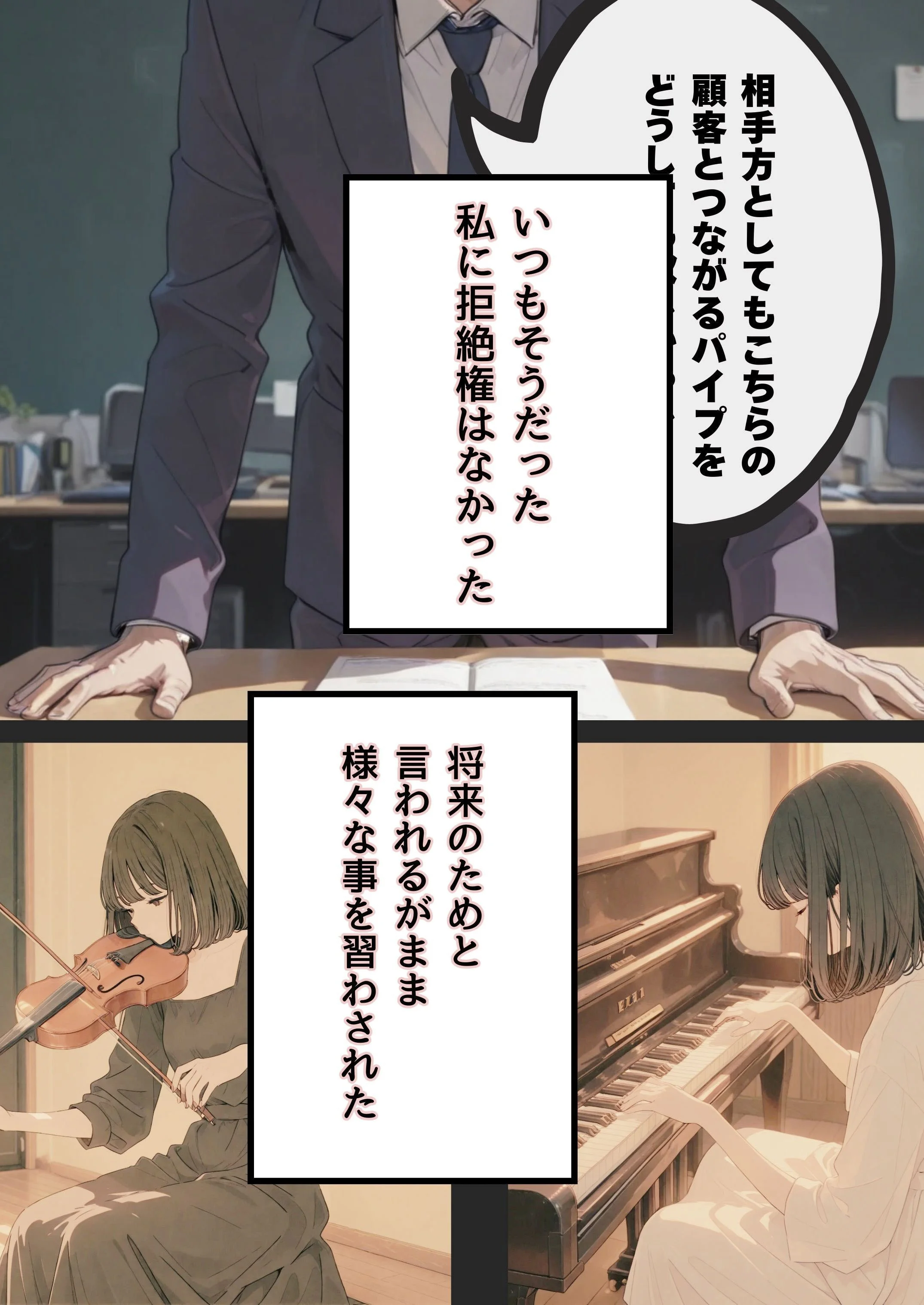 政略結婚によって好きでもない人と仕方なく暮らすことになった お嬢様・令嬢・退廃・背徳・インモラル・女性視点 サンプル3ページ目（だれもが）