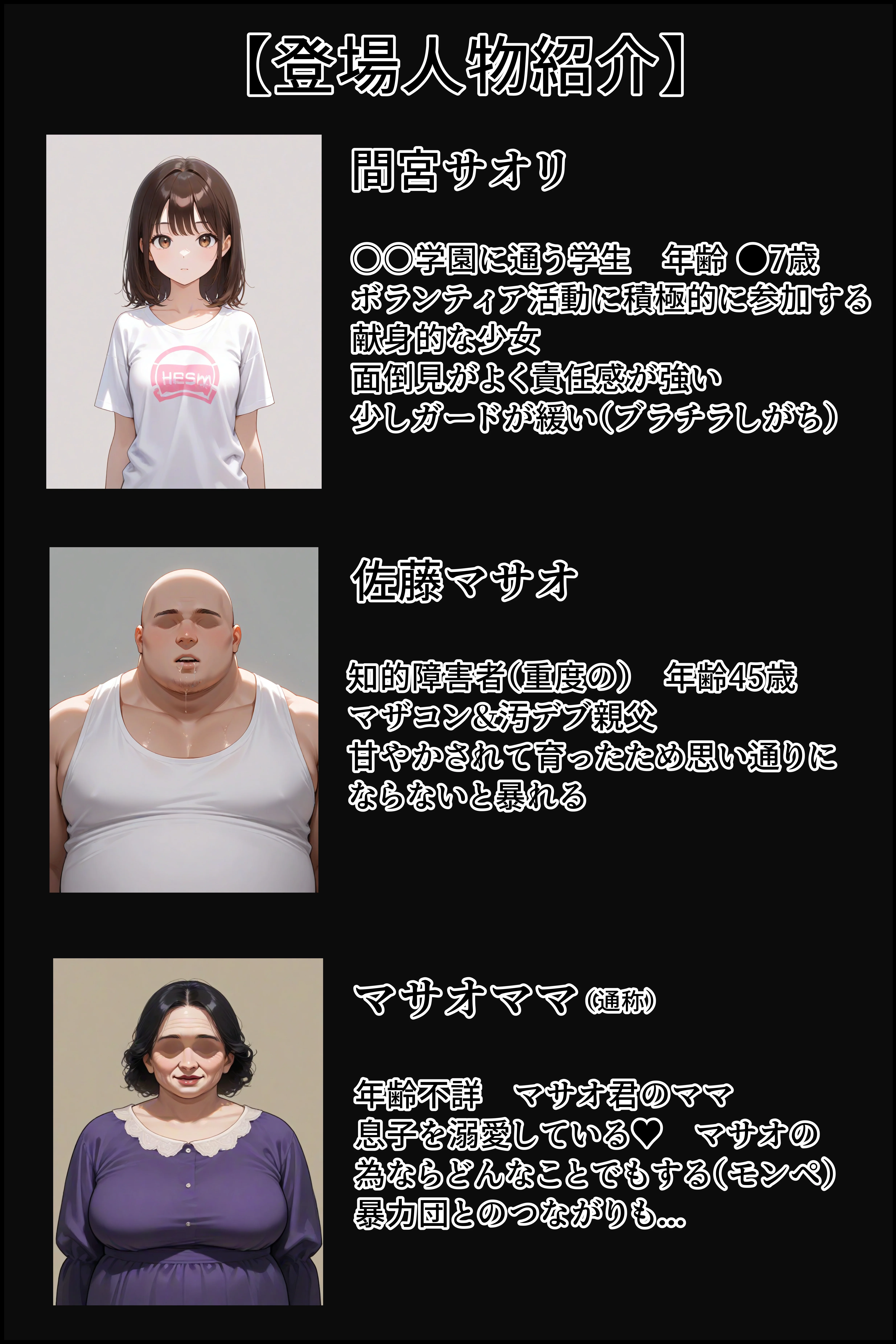痴醜活動【ボランティア編】 拘束・処女・中出し サンプル1ページ目（ふりかけラブ）