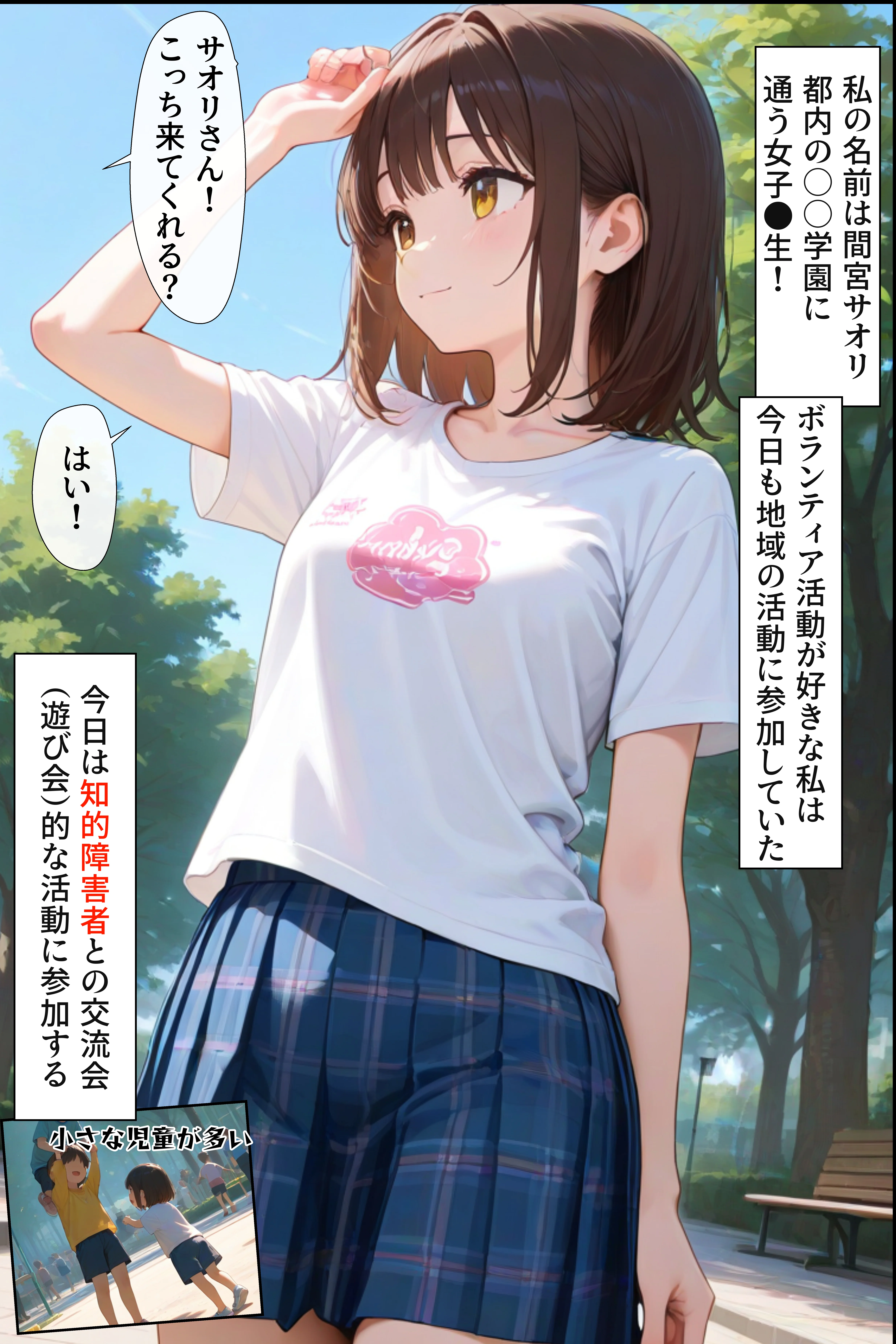 痴醜活動【ボランティア編】 拘束・処女・中出し サンプル2ページ目（ふりかけラブ）