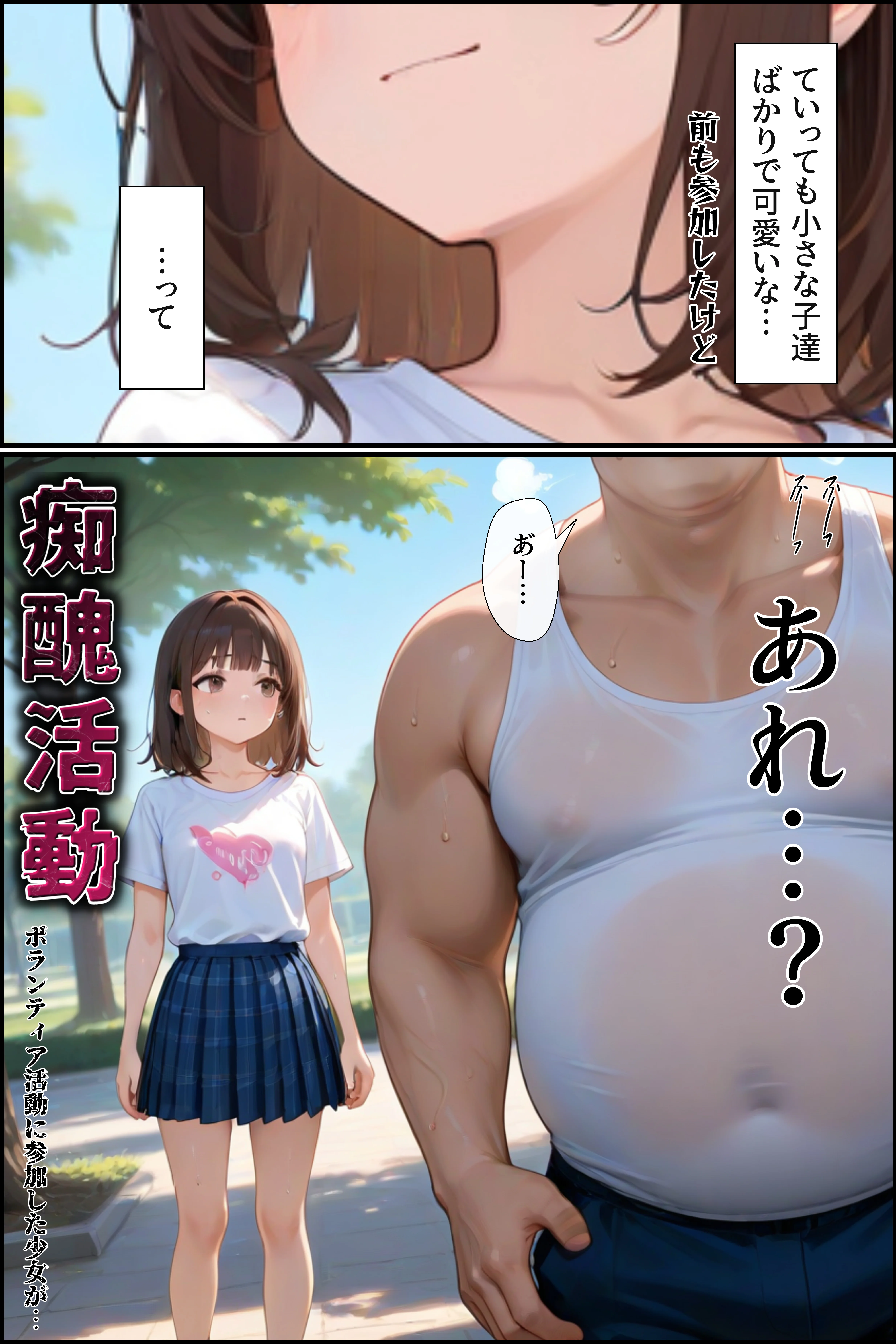 痴醜活動【ボランティア編】 拘束・処女・中出し サンプル3ページ目（ふりかけラブ）