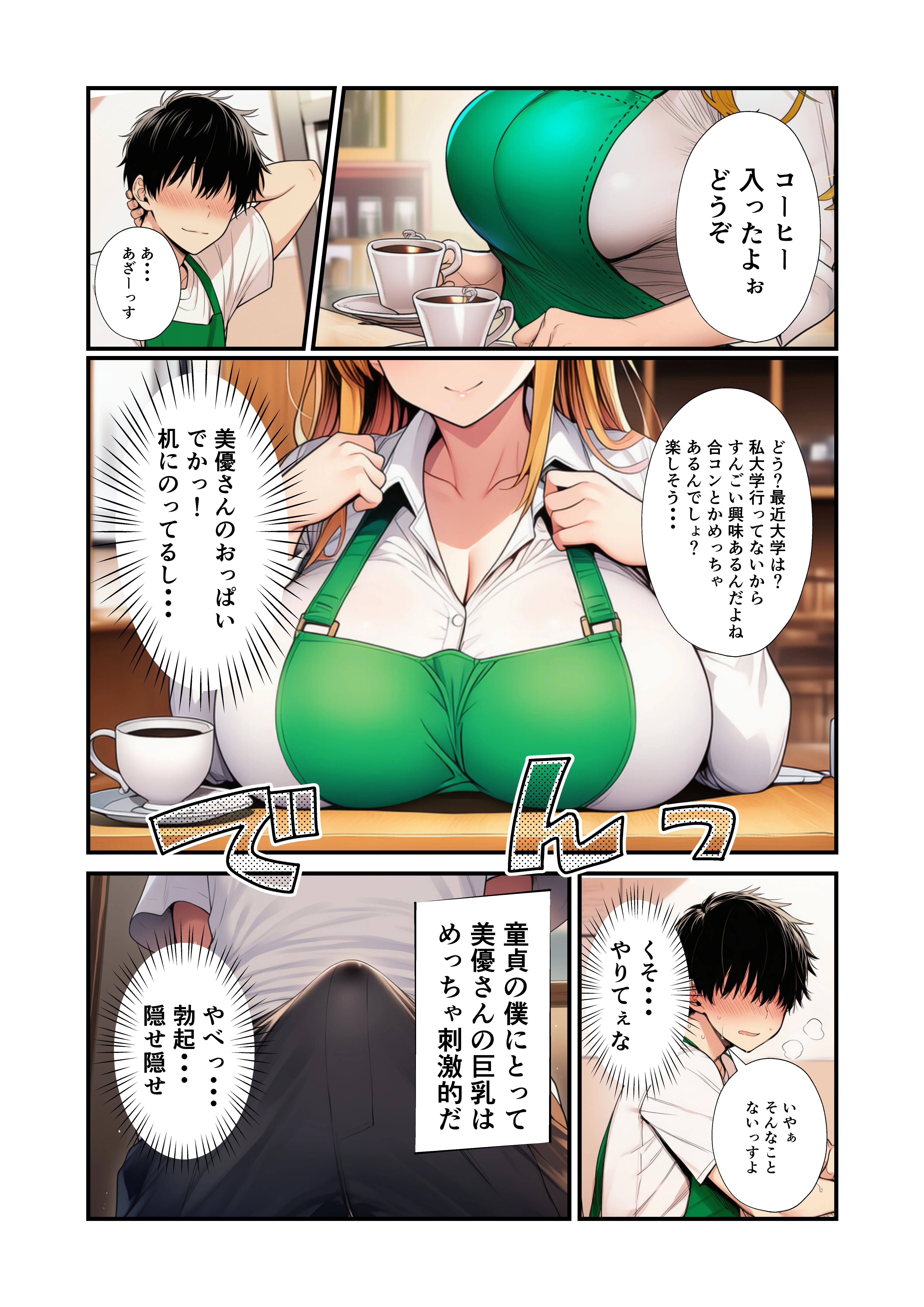 バ先の金髪巨乳人妻に童貞の僕が筆おろしされたなら 熟女・人妻・主婦・巨乳 サンプル3ページ目（イッキ）