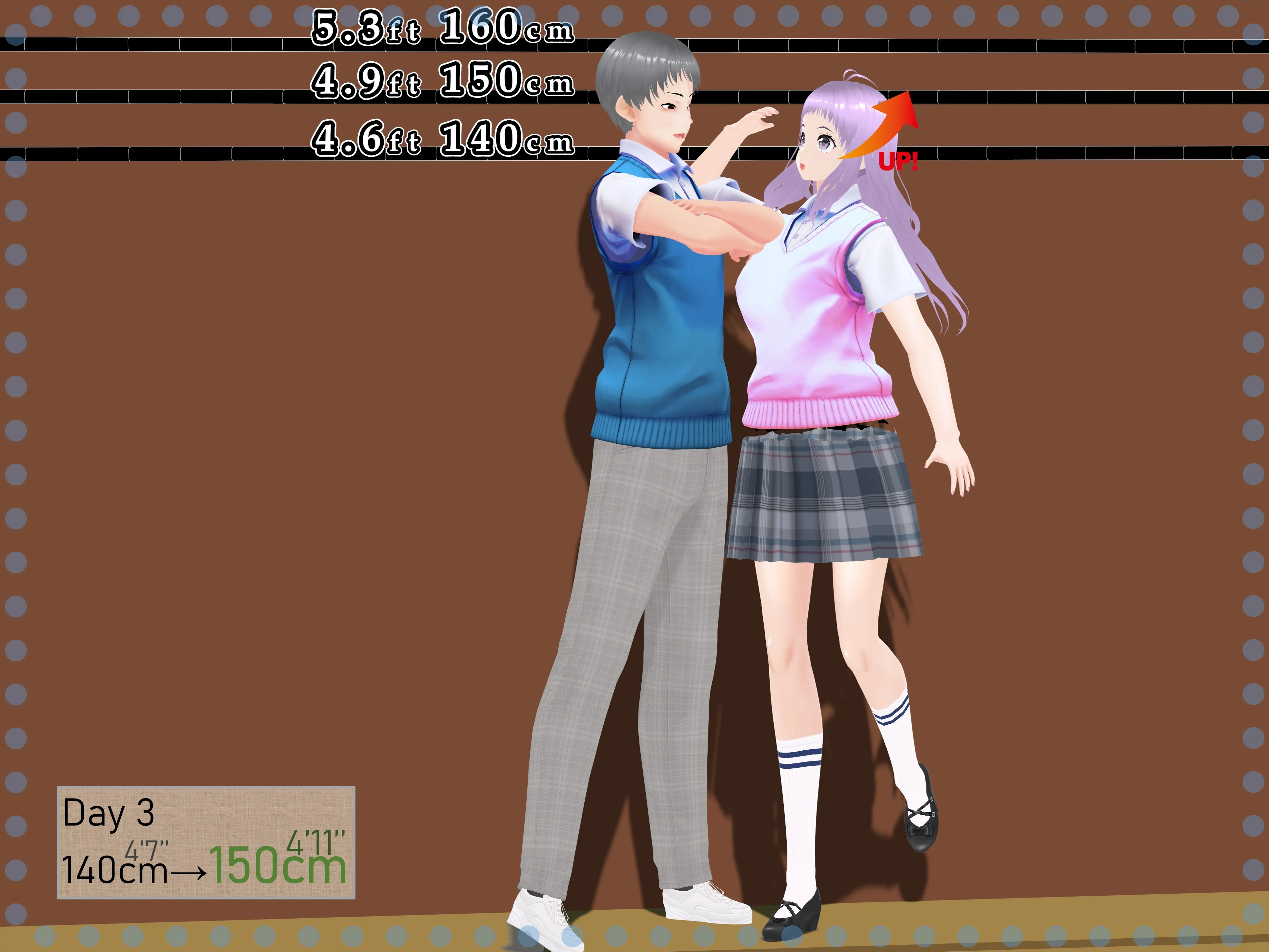 女子だけデカく 男子を追い抜く 成長音〜段差編〜 全年齢向け・制服・学園もの サンプル21ページ目（女子成長クラブ）