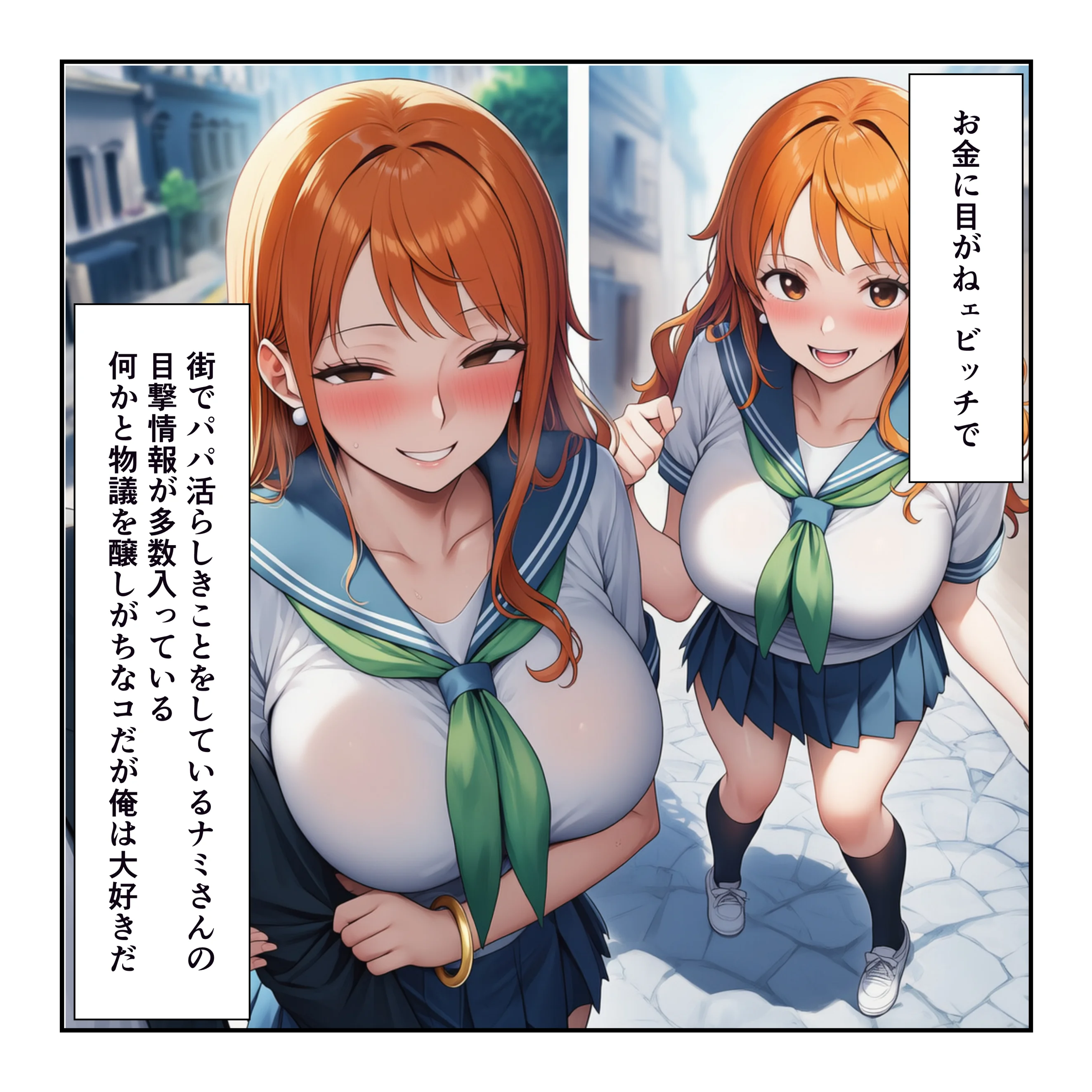 ハーレム温泉修学旅行で学園四天王美女に中出し！【ナミ・ロビン・ビビ・ハ〇コック】 学園もの・ラブコメ・痴女 サンプル8ページ目（YH）