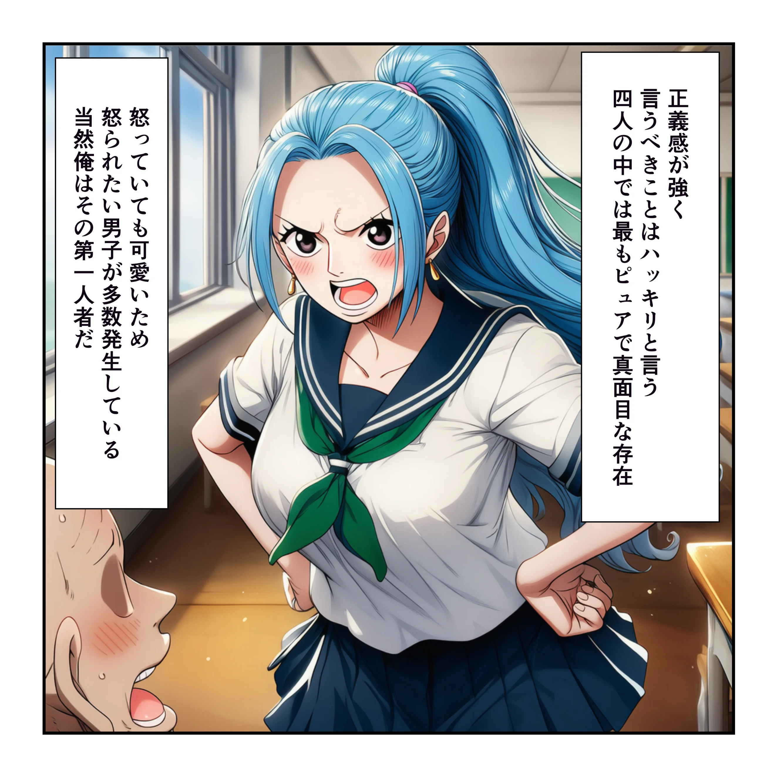 ハーレム温泉修学旅行で学園四天王美女に中出し！【ナミ・ロビン・ビビ・ハ〇コック】 学園もの・ラブコメ・痴女 サンプル10ページ目（YH）