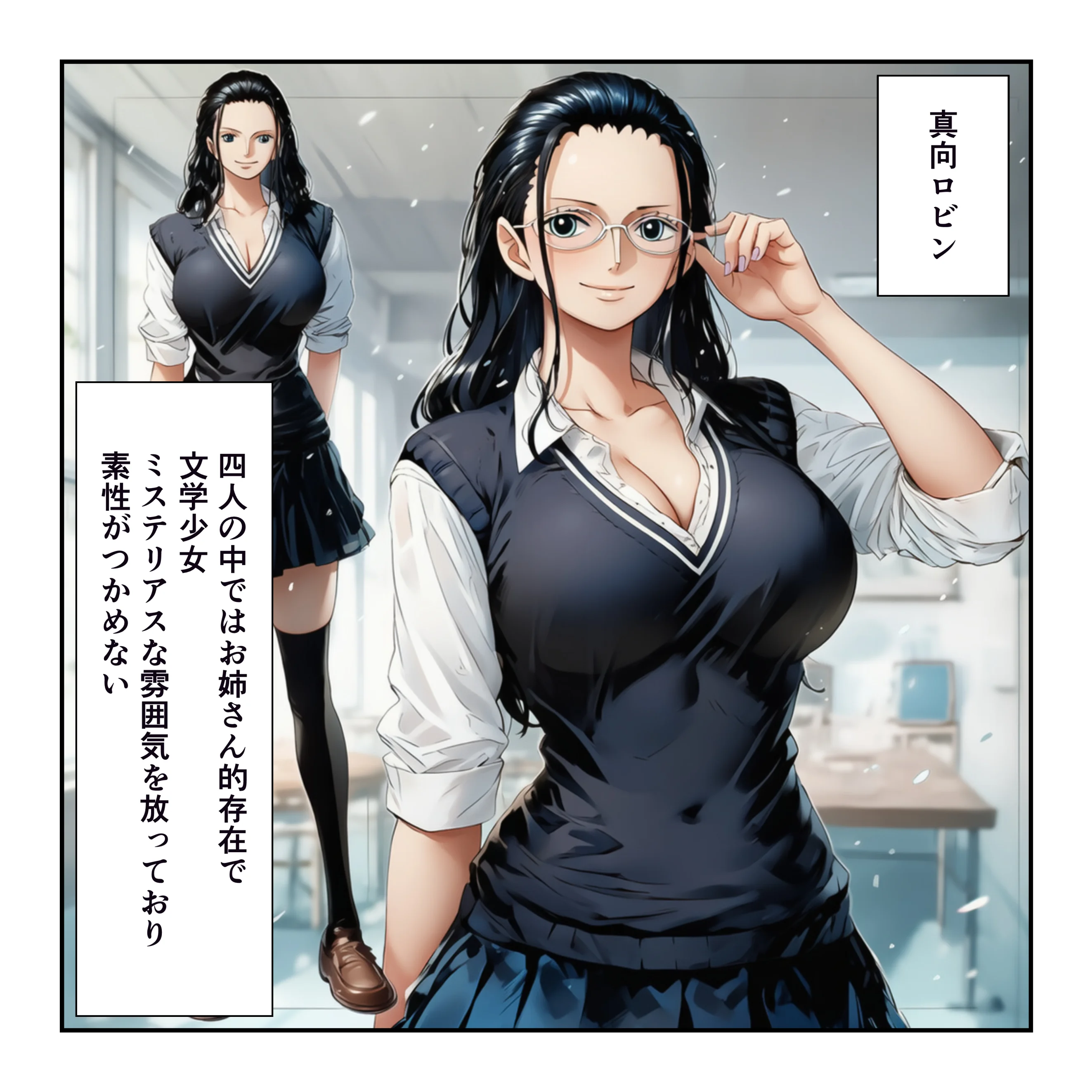 ハーレム温泉修学旅行で学園四天王美女に中出し！【ナミ・ロビン・ビビ・ハ〇コック】 学園もの・ラブコメ・痴女 サンプル11ページ目（YH）