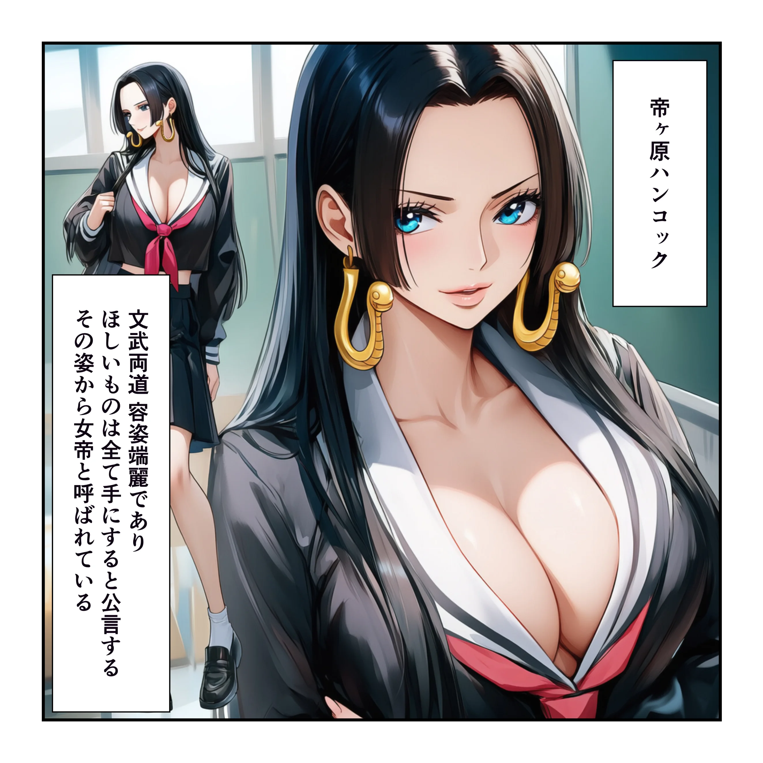 ハーレム温泉修学旅行で学園四天王美女に中出し！【ナミ・ロビン・ビビ・ハ〇コック】 学園もの・ラブコメ・痴女 サンプル13ページ目（YH）