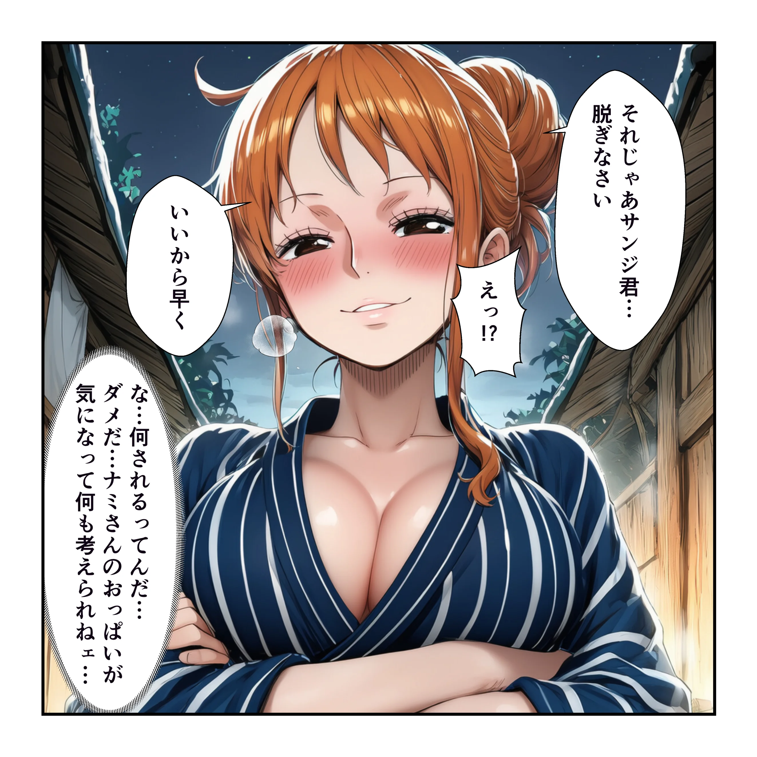 ハーレム温泉修学旅行で学園四天王美女に中出し！【ナミ・ロビン・ビビ・ハ〇コック】 学園もの・ラブコメ・痴女 サンプル28ページ目（YH）