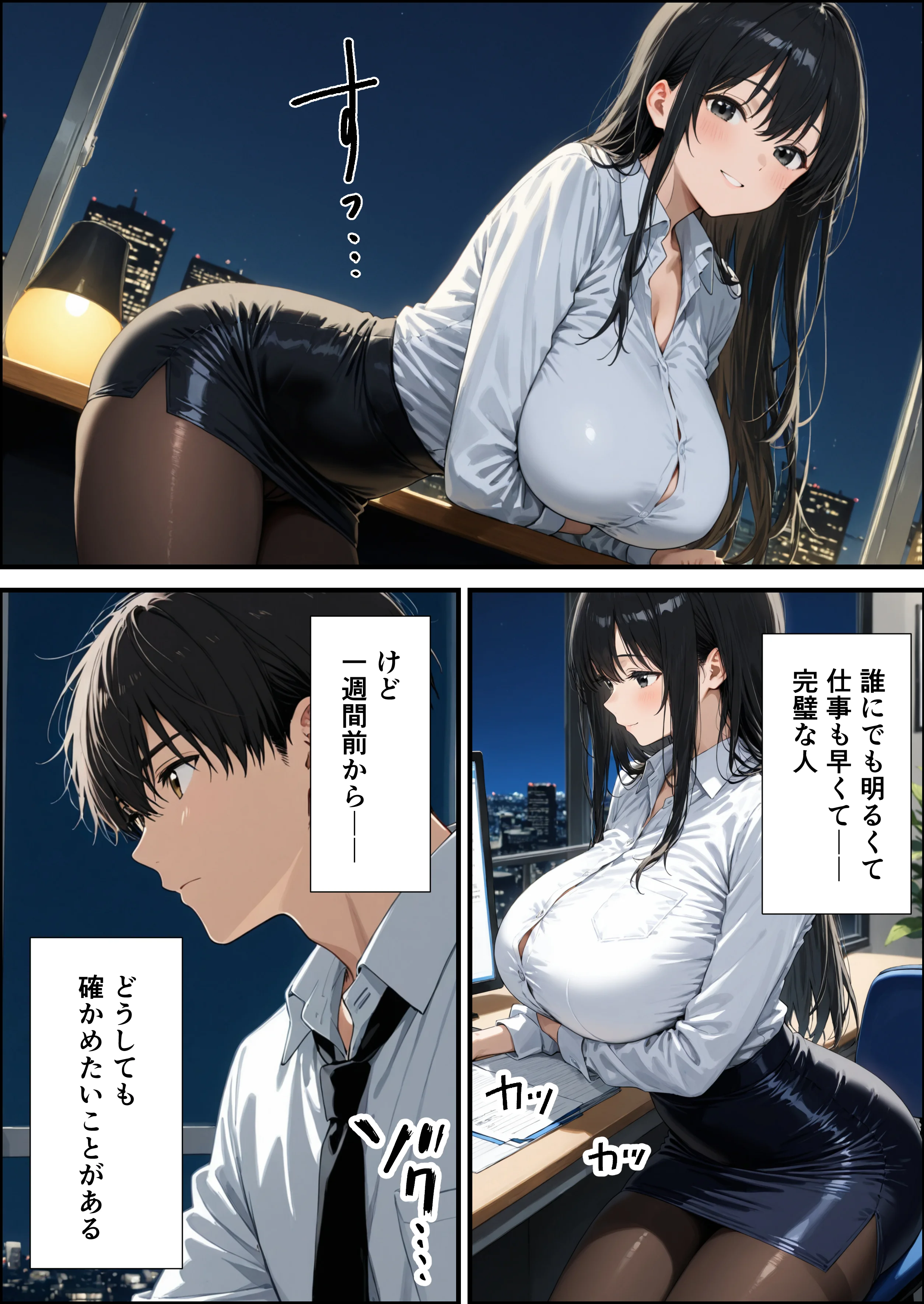 爆乳上司の裏の顔を知った俺は、オフィスでめちゃくちゃSEXすることに【体験版15P】 巨乳・中出し・フェラ サンプル4ページ目（くろも！のドリームランド）