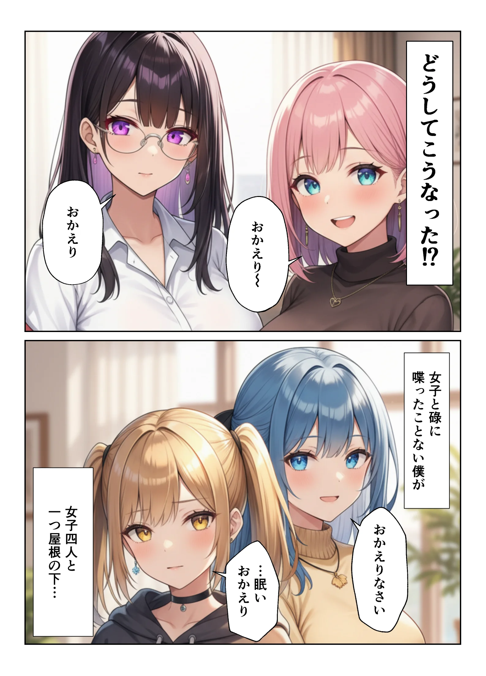 見られて始まるハーレムデイズ ハーレムシェアハウス 巨乳・中出し・フェラ サンプル2ページ目（ヌキっぱなし）