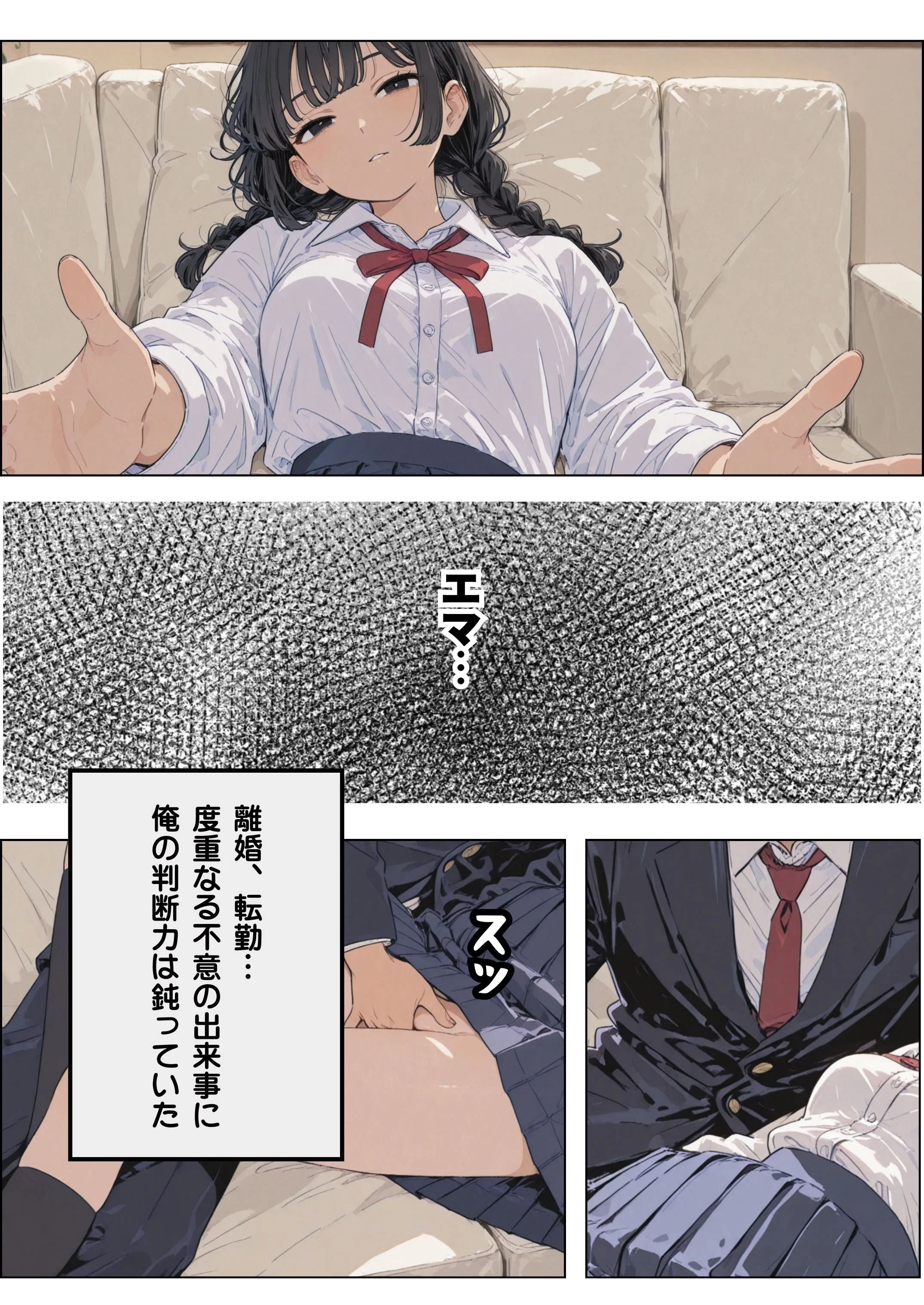 傷心の父親とそれを慰める娘 制服・近親相姦・退廃・背徳・インモラル サンプル26ページ目（だれもが）