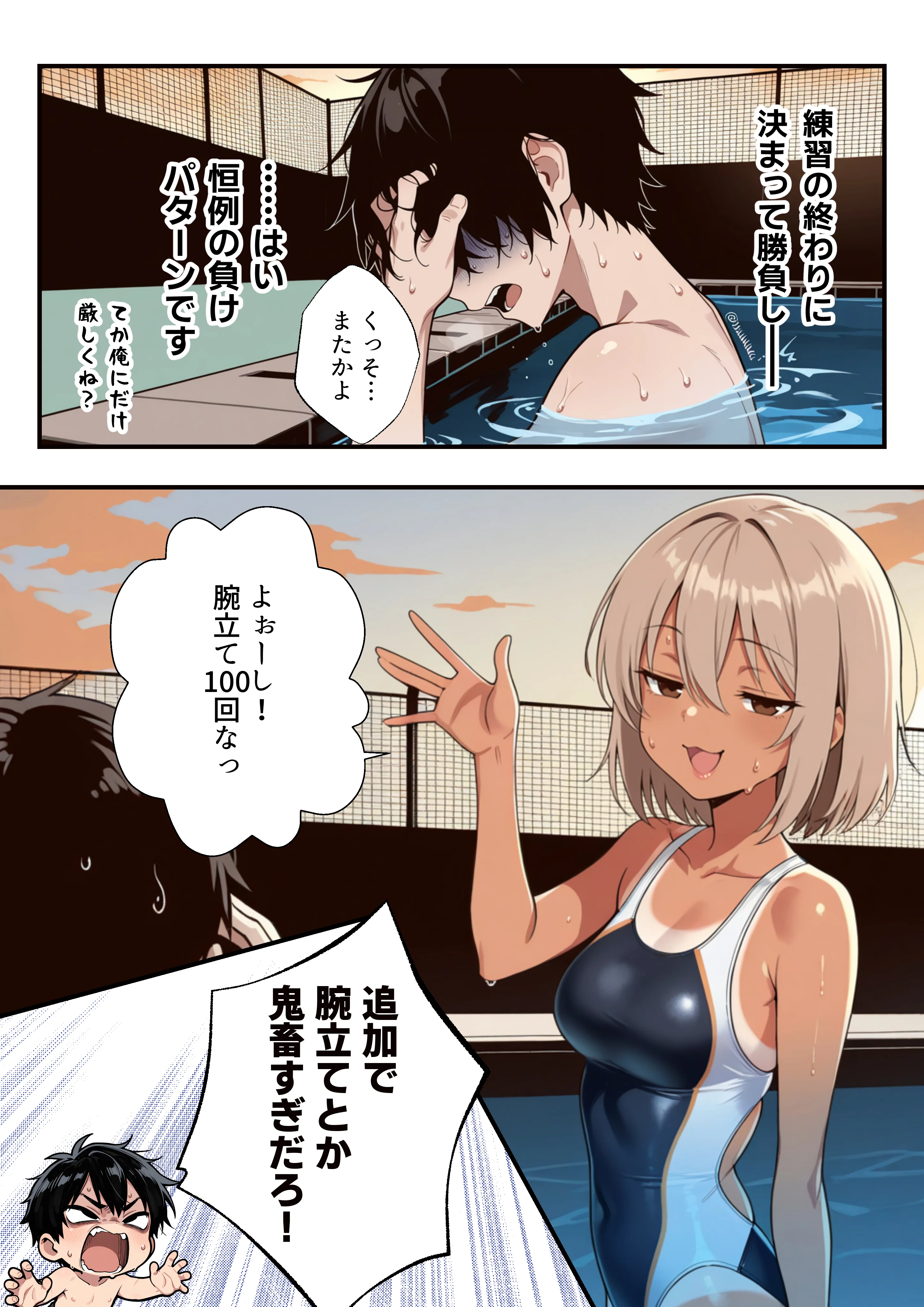 競泳美女コーチのオナニー俺、見ちゃった。 筋肉・競泳・スクール水着・盗撮・のぞき サンプル7ページ目（せんせいびより）