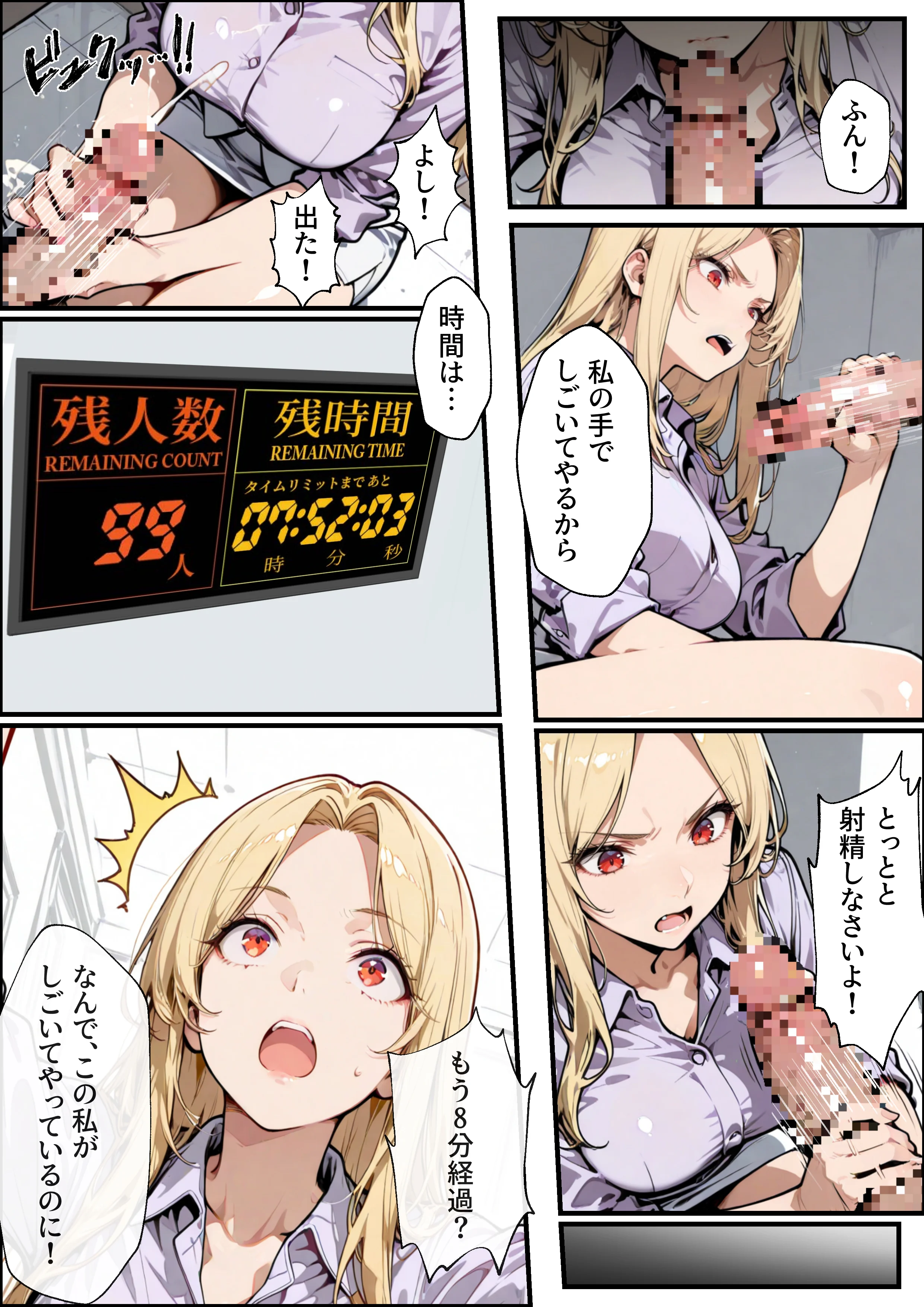 ホス狂い女社長、おち〇ぽ100本抜かないと出られない部屋、全員抜くまで帰れません！ 巨乳・乱交・中出し サンプル24ページ目（性欲解放戦線）