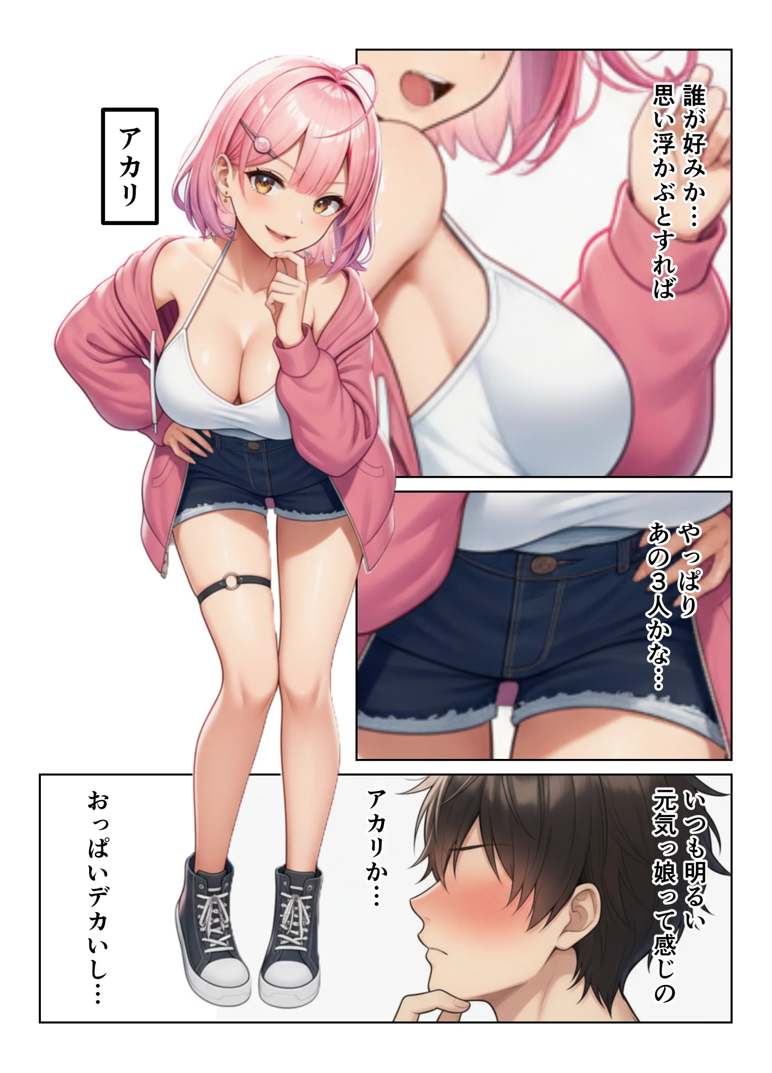 デカチンがバレたらハーレムになった話！！ 学園もの・ギャル・巨乳 サンプル2ページ目（ヌキっぱなし）