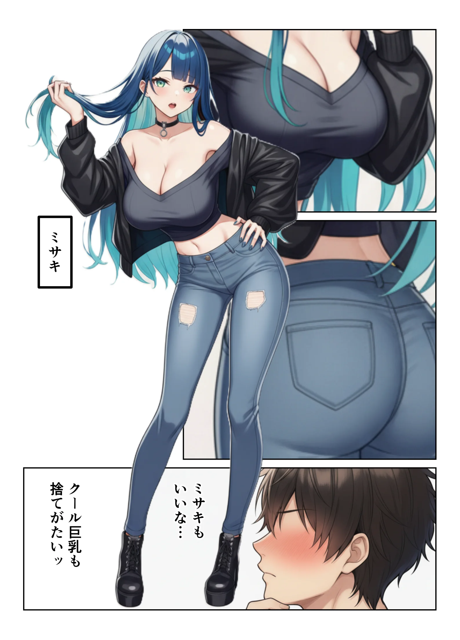 デカチンがバレたらハーレムになった話！！ 学園もの・ギャル・巨乳 サンプル3ページ目（ヌキっぱなし）