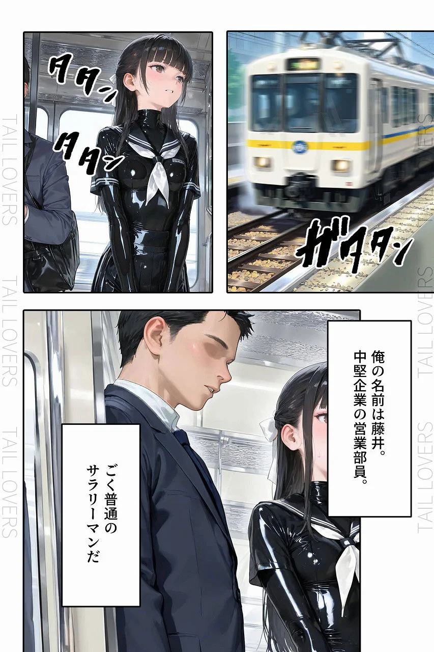 ラバーセーラー服の学生たちと過ごす二重性活｜護謨学院 辱め 制服 学園もの サンプル3ページ目（TAIL LOVERS）
