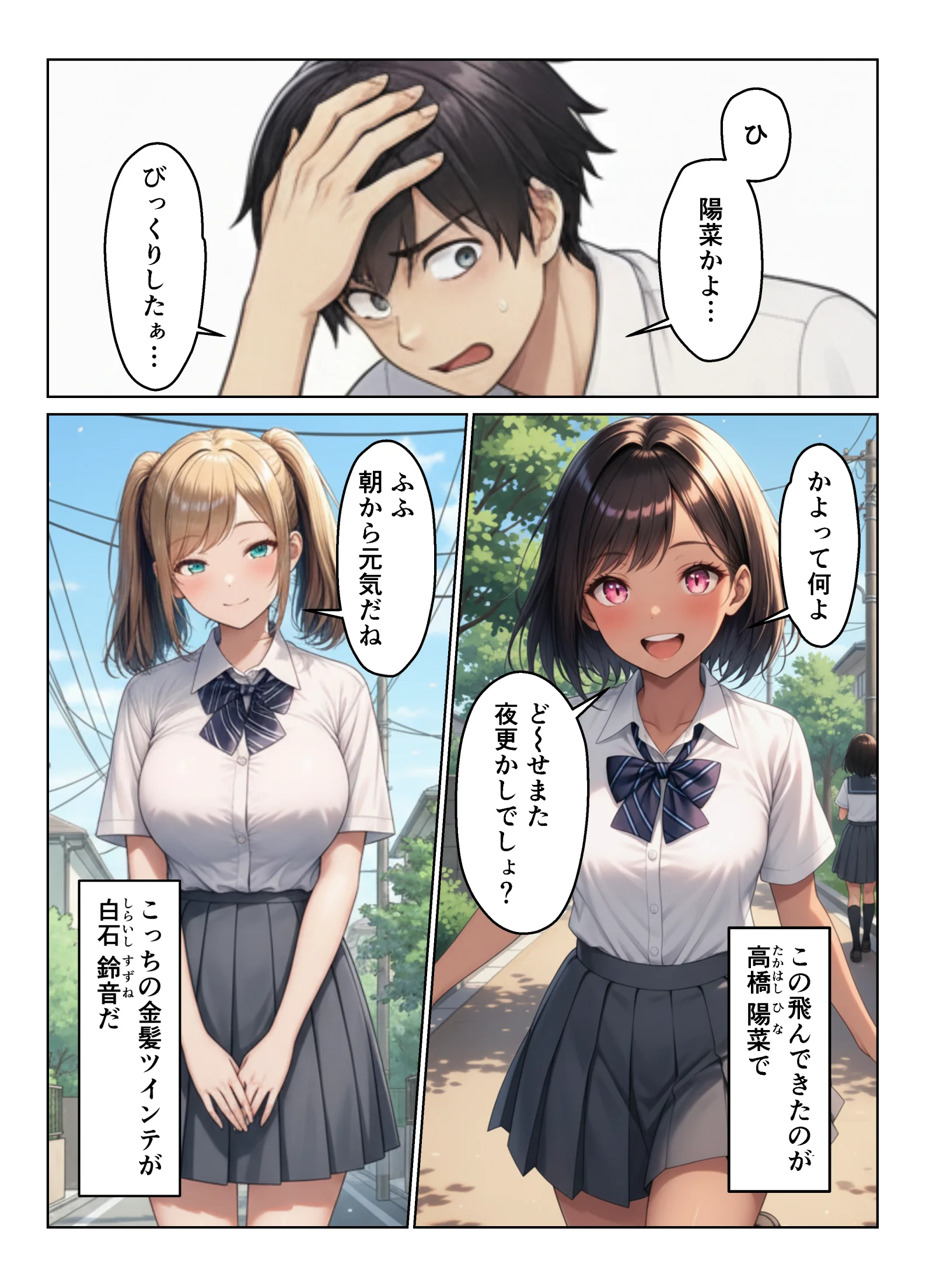幼馴染が急にエロくなった件 制服・学園もの・巨乳 サンプル2ページ目（ヌキっぱなし）