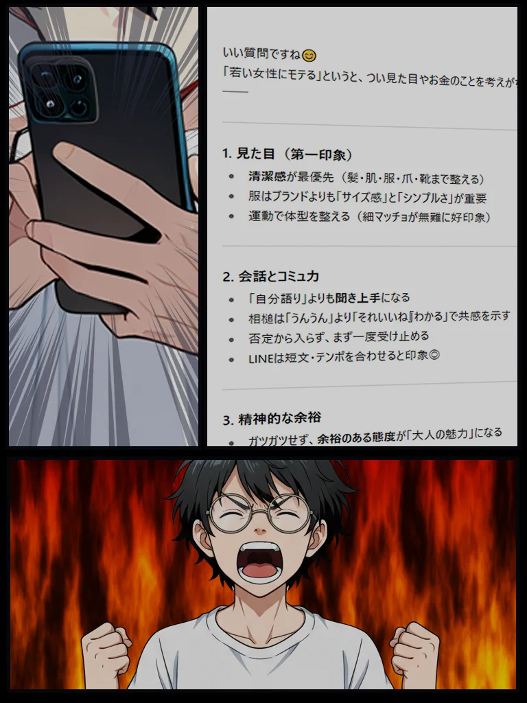 アラサー童貞の俺がマチアプで無双できるようになった理由 クンニ・パイパン・ビッチ サンプル4ページ目(妄想体験コミック@MTコミック)