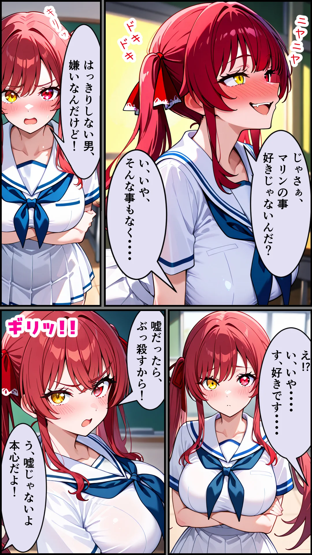 襲うマリンと暴走する一味君 制服・処女・学園もの サンプル13ページ目（マグロ牛丼）