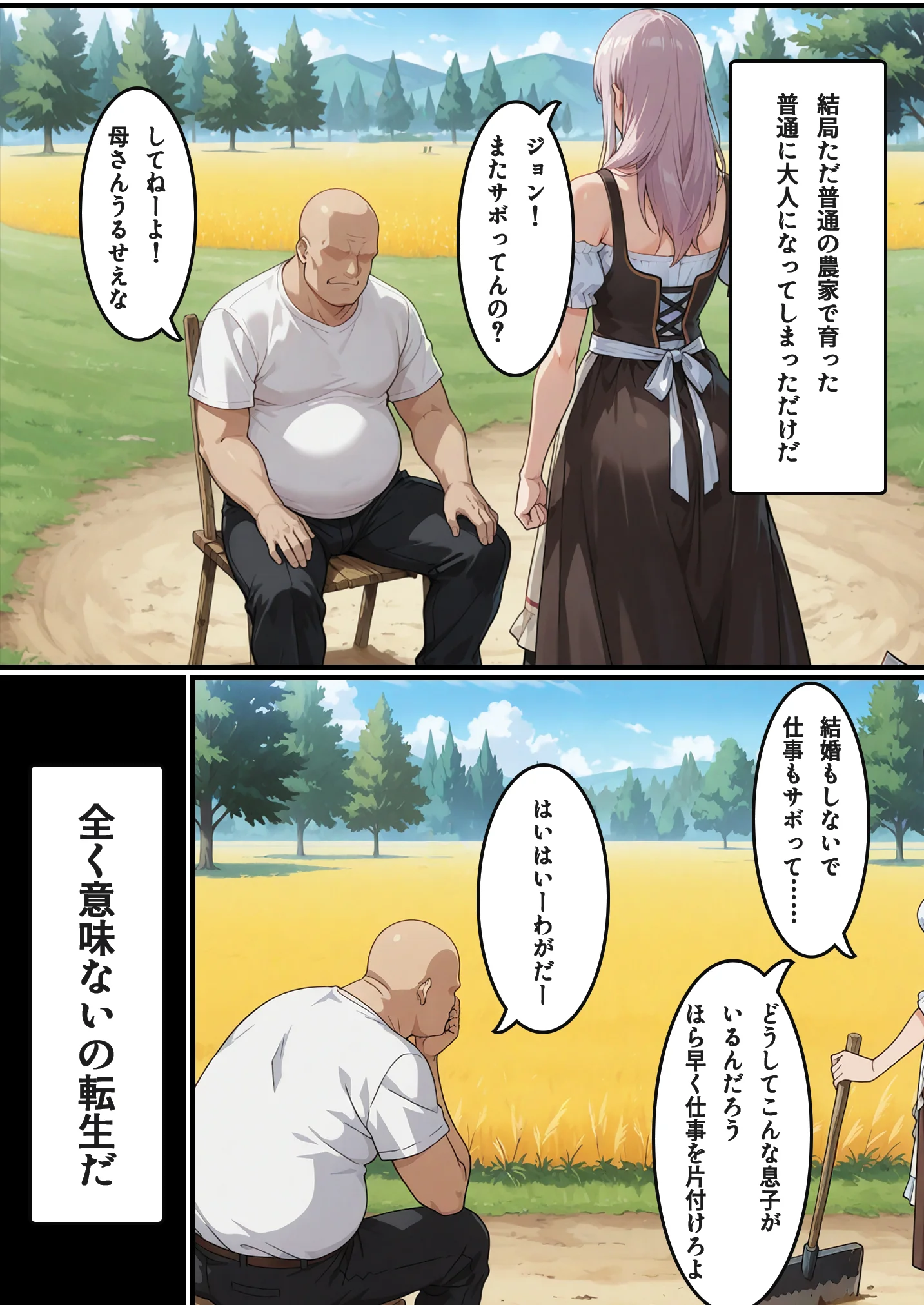 転生失敗したけど、ヤバすぎるアイテムでエルフ姉妹と催Oする話 辱め・処女・裸エプロン サンプル3ページ目（H＆H屋本舗）