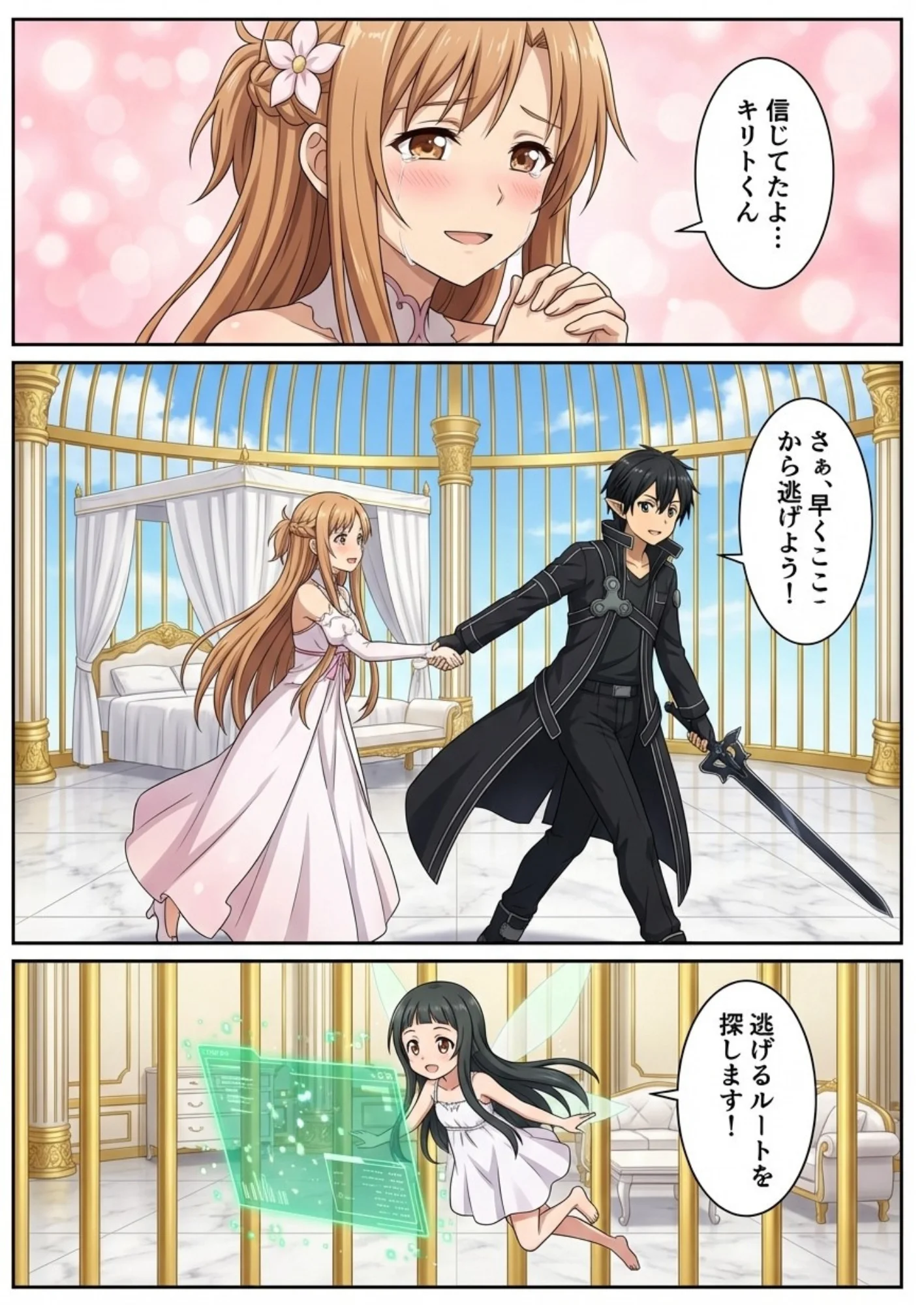 囚われたアスナ寝取られBADEND 拘束・辱め・巨乳 サンプル3ページ目（しゅんぽ出版）