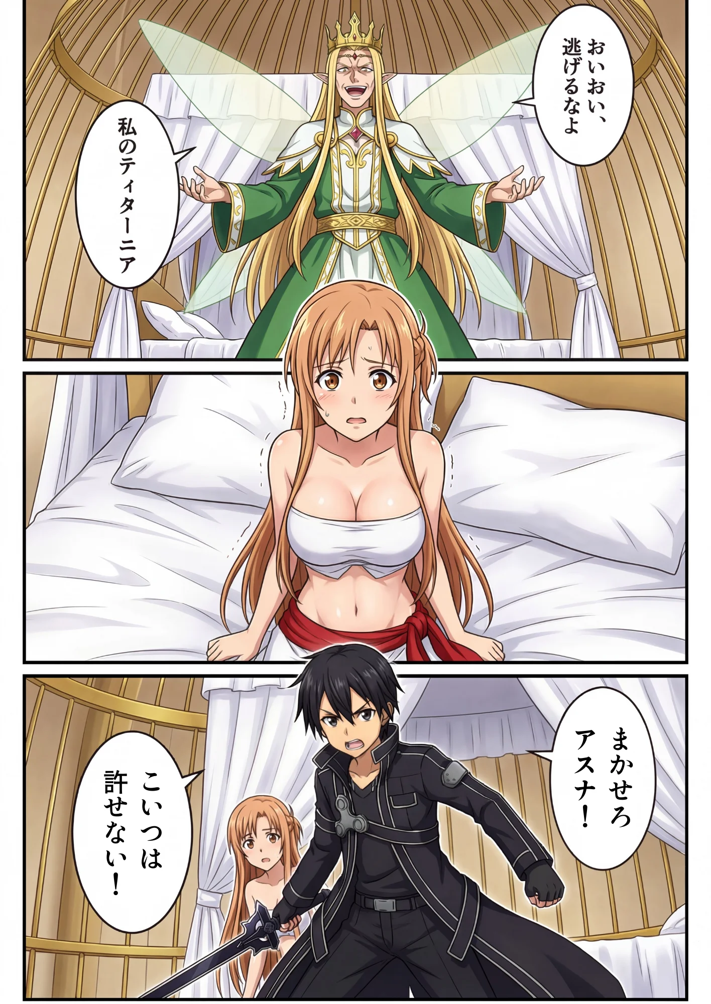 囚われたアスナ寝取られBADEND 拘束・辱め・巨乳 サンプル4ページ目（しゅんぽ出版）