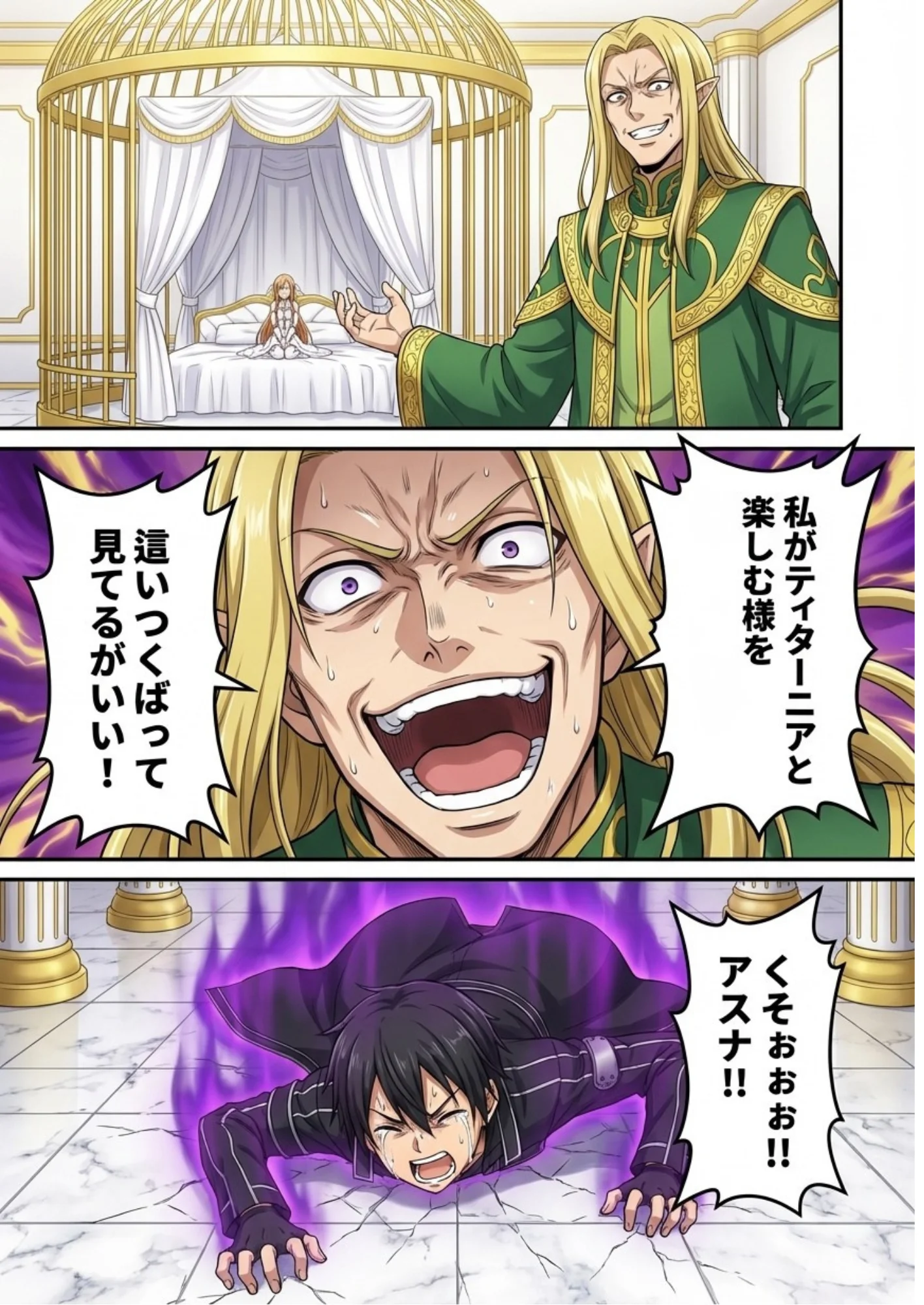 囚われたアスナ寝取られBADEND 拘束・辱め・巨乳 サンプル8ページ目（しゅんぽ出版）