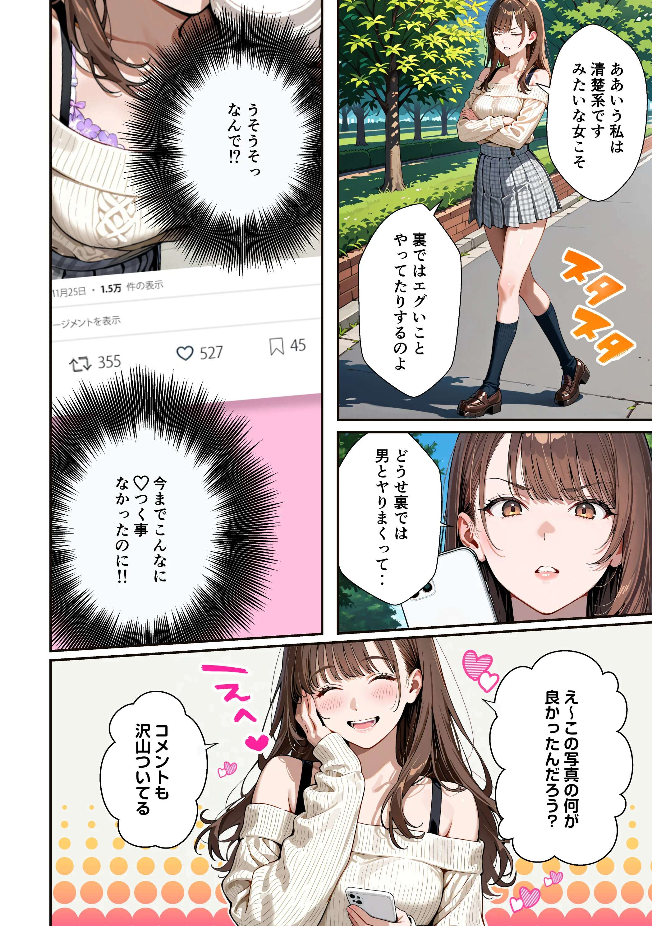 水着ユ○バ -承認欲求モンスターJDが、水着ユ○バでSNS炎上を切っ掛けにネット公開SEXした話- 巨乳・水着・中出し サンプル10ページ目（うさぎアトリエ）