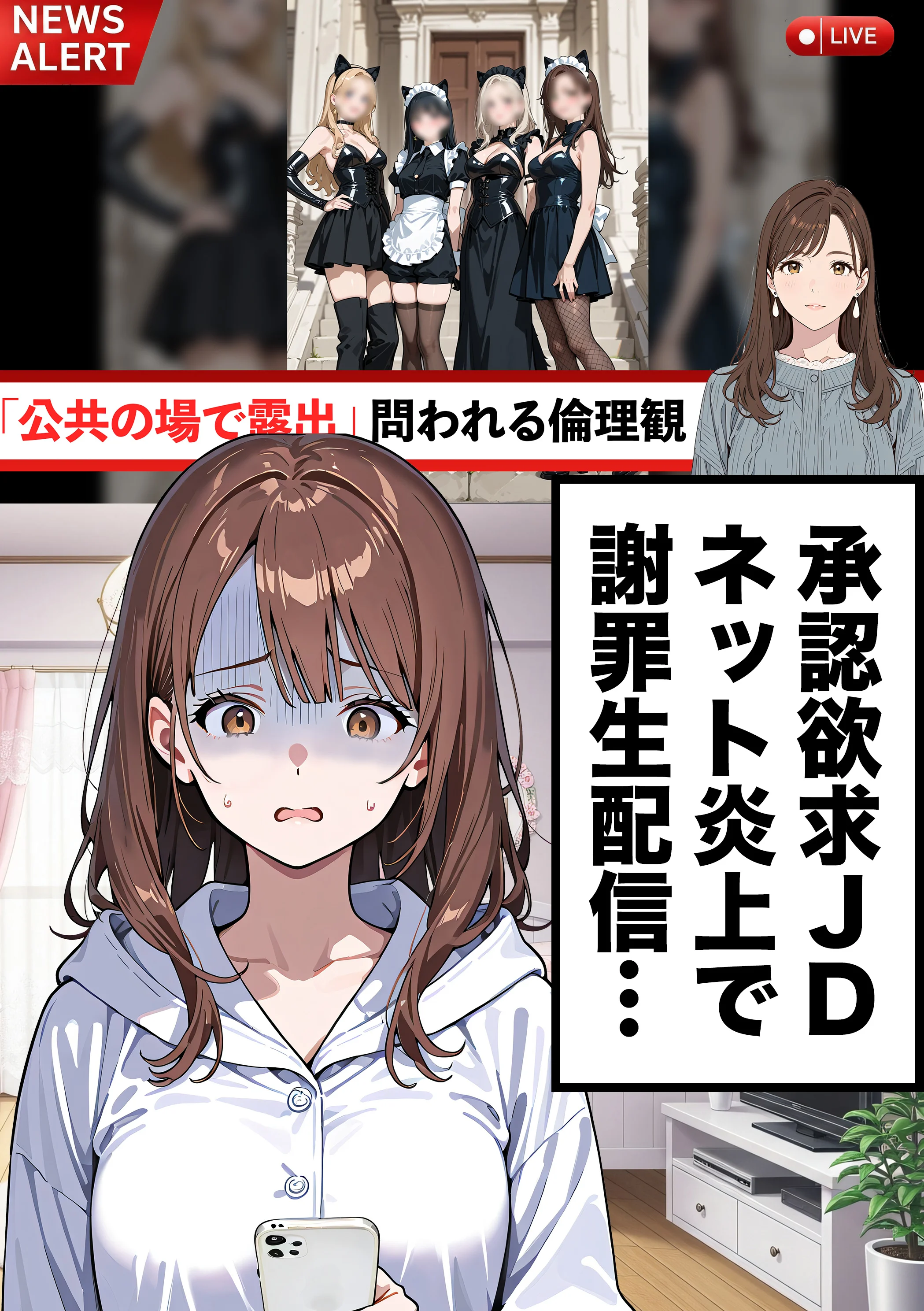 水着ユ○バ -承認欲求モンスターJDが、水着ユ○バでSNS炎上を切っ掛けにネット公開SEXした話- 巨乳・水着・中出し サンプル21ページ目（うさぎアトリエ）