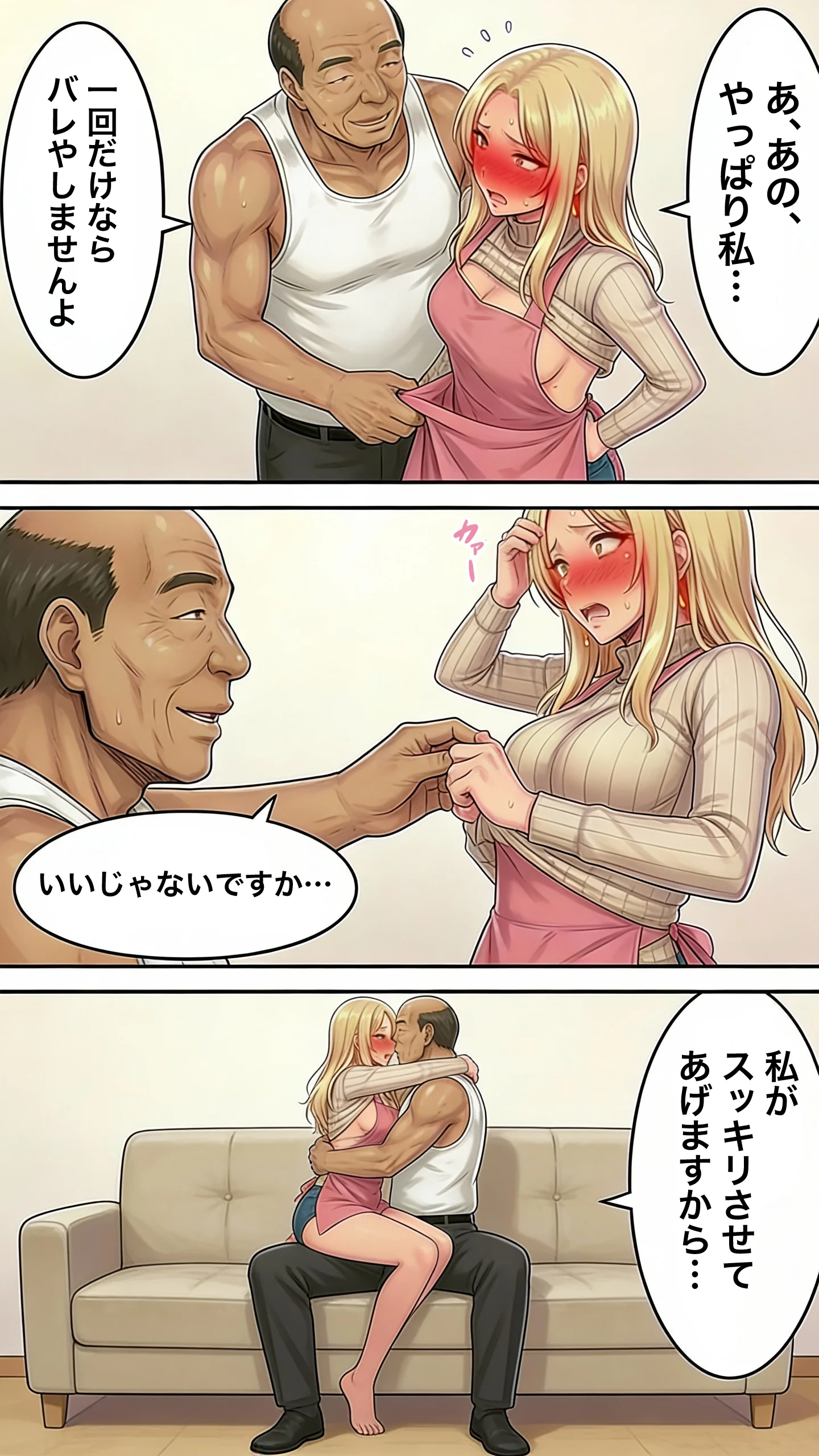 30代人妻の禁断NTR〜隣人のおじさんに孕ませ妊娠させられる美人主婦〜【寝取られ漫画70P/体験版つき】 熟女・妊婦・人妻・主婦 サンプル8ページ目（変態マジシャン）