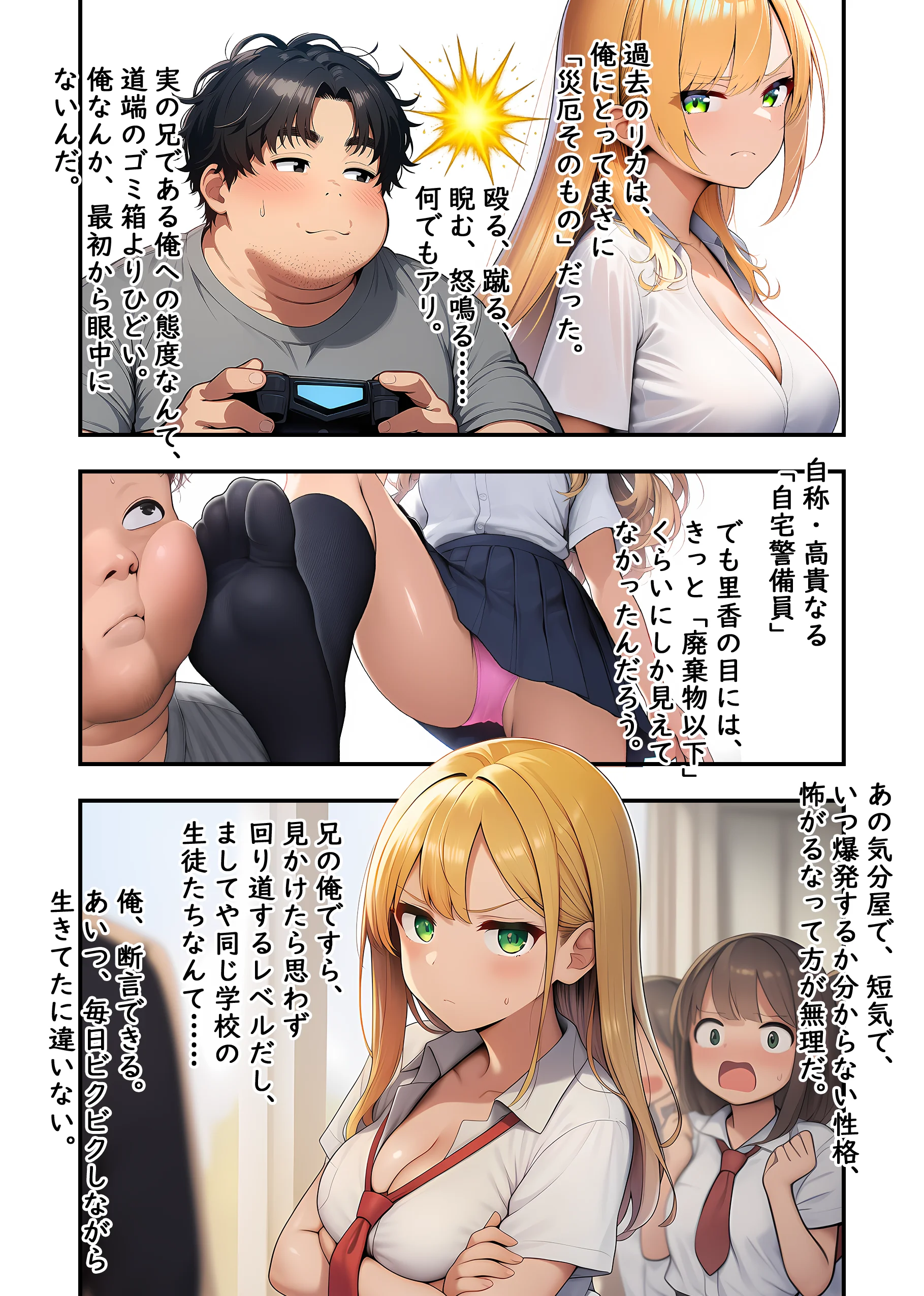不良ギャルの調教プラン:優秀な妹になるまで調教は終わらない 拘束・辱め・制服 サンプル3ページ目（ぷにりえ屋）