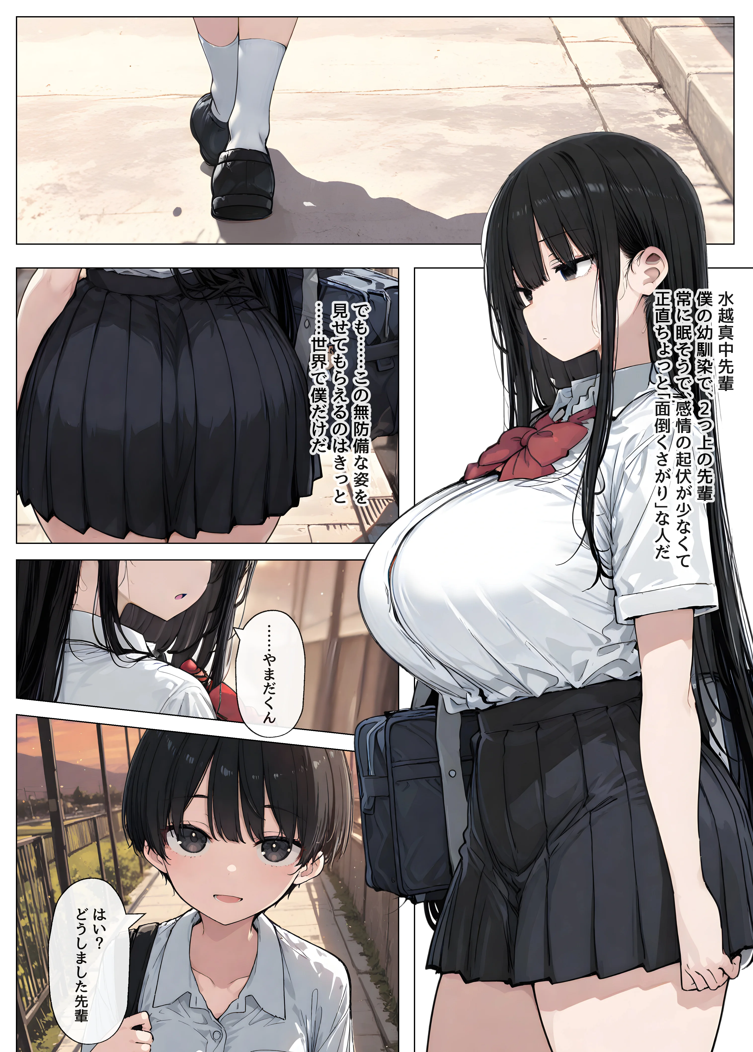 僕の知らないダウナー系巨乳先輩のメス顔 〜僕の前では無表情なのに生意気な後輩に巨乳鷲掴みにされながらガン突きされてアヘ顔晒してる 制服・巨乳・寝取り・寝取られ・NTR サンプル2ページ目（ヤマダファクトリー）