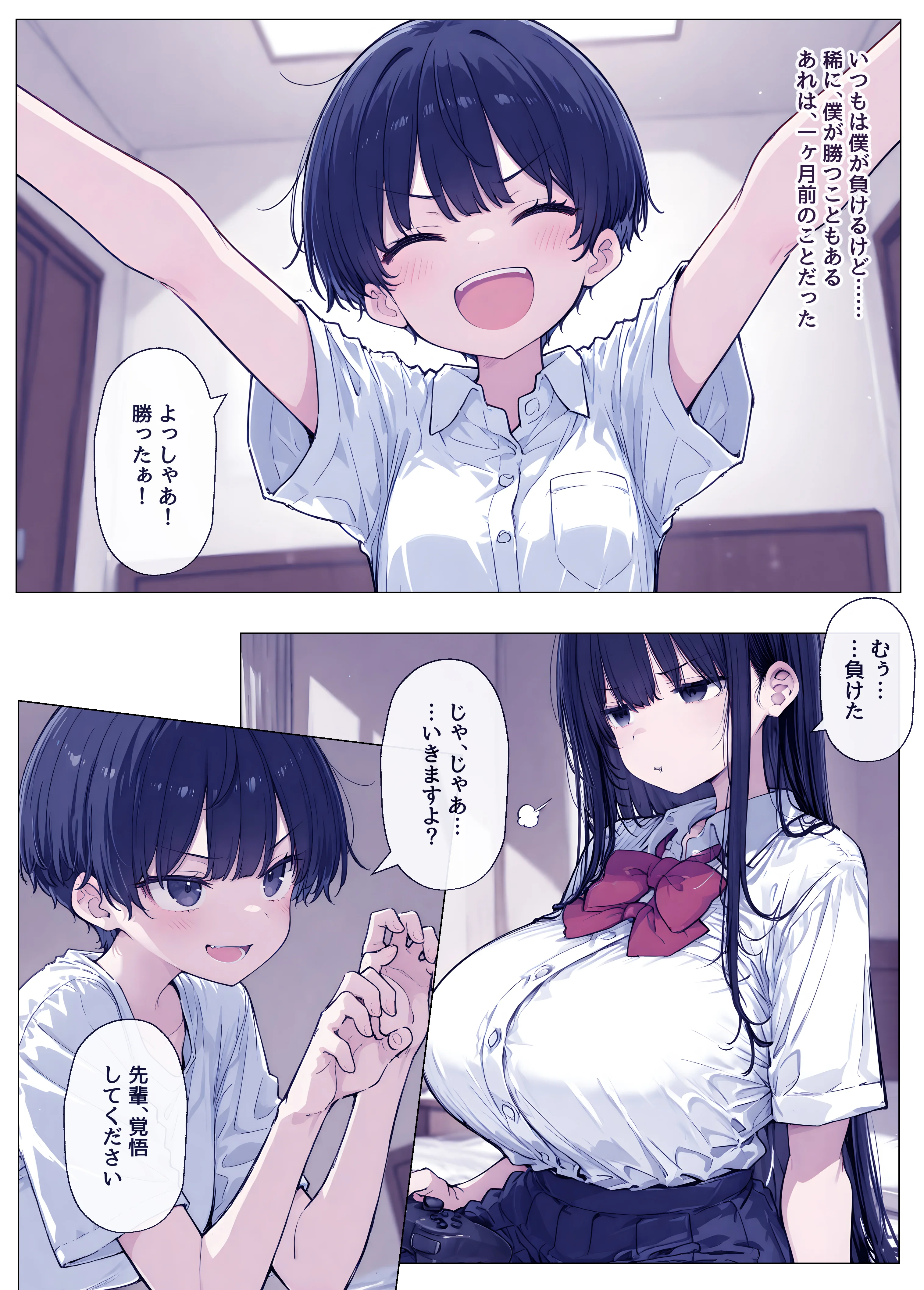 僕の知らないダウナー系巨乳先輩のメス顔 〜僕の前では無表情なのに生意気な後輩に巨乳鷲掴みにされながらガン突きされてアヘ顔晒してる 制服・巨乳・寝取り・寝取られ・NTR サンプル6ページ目（ヤマダファクトリー）