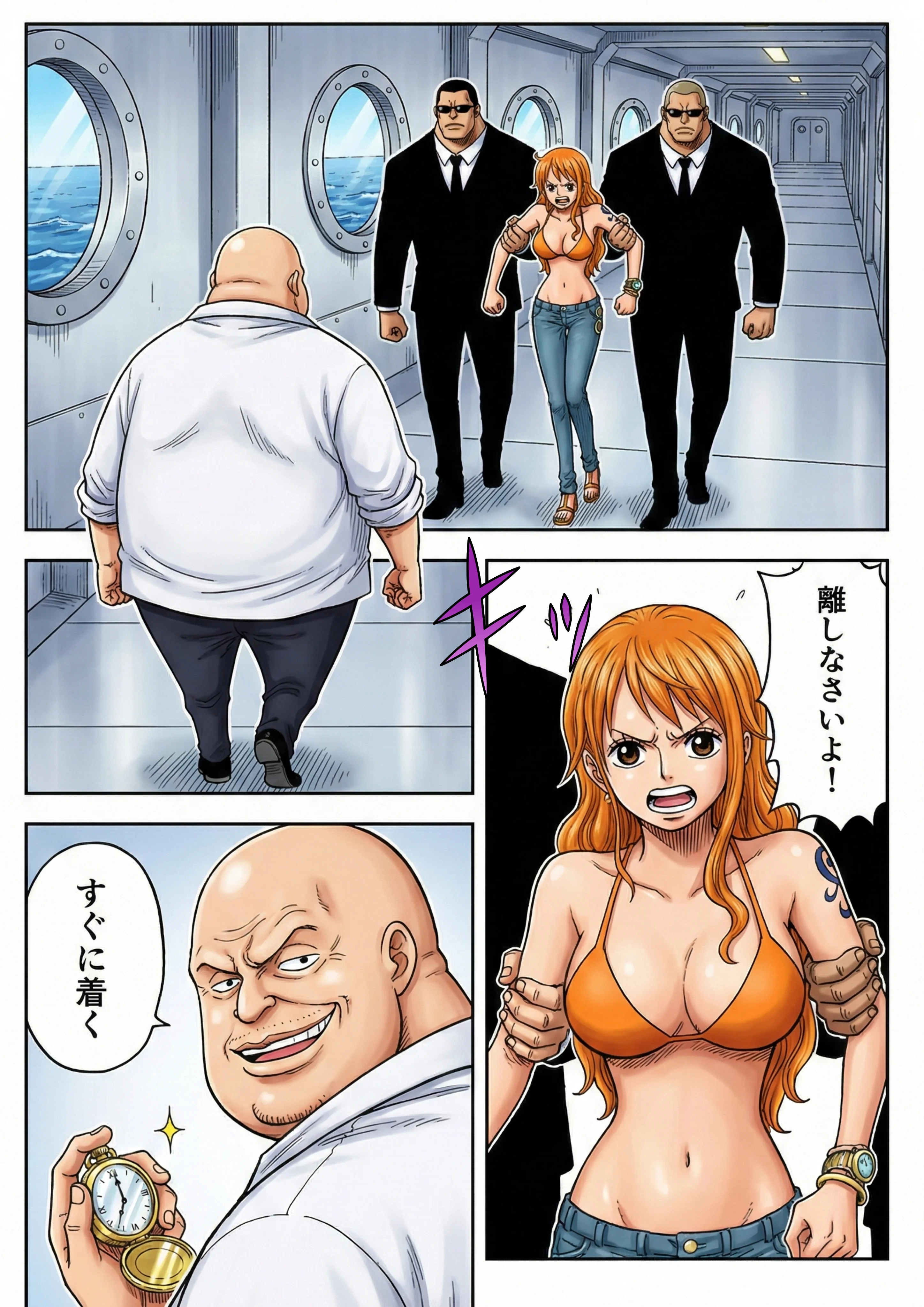 賭けに負けた航海士の末路〜性処理メイドナミ編〜 クンニ・メイド・巨乳 サンプル9ページ目（ご奉仕カリキュラム）