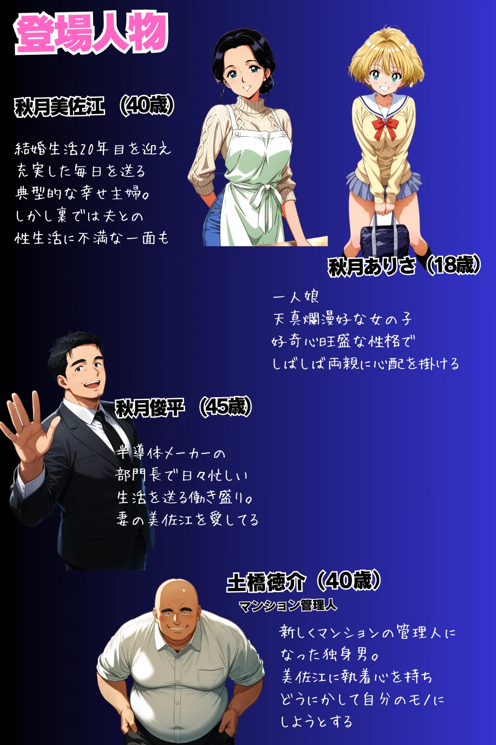 母娘娯楽2〜管理人の罠に堕ちた母娘〜  美佐江（母）の章（前編） NTR・寝取られ・フェラ・人妻・主婦 サンプル2ページ目(ピンク堂書店)