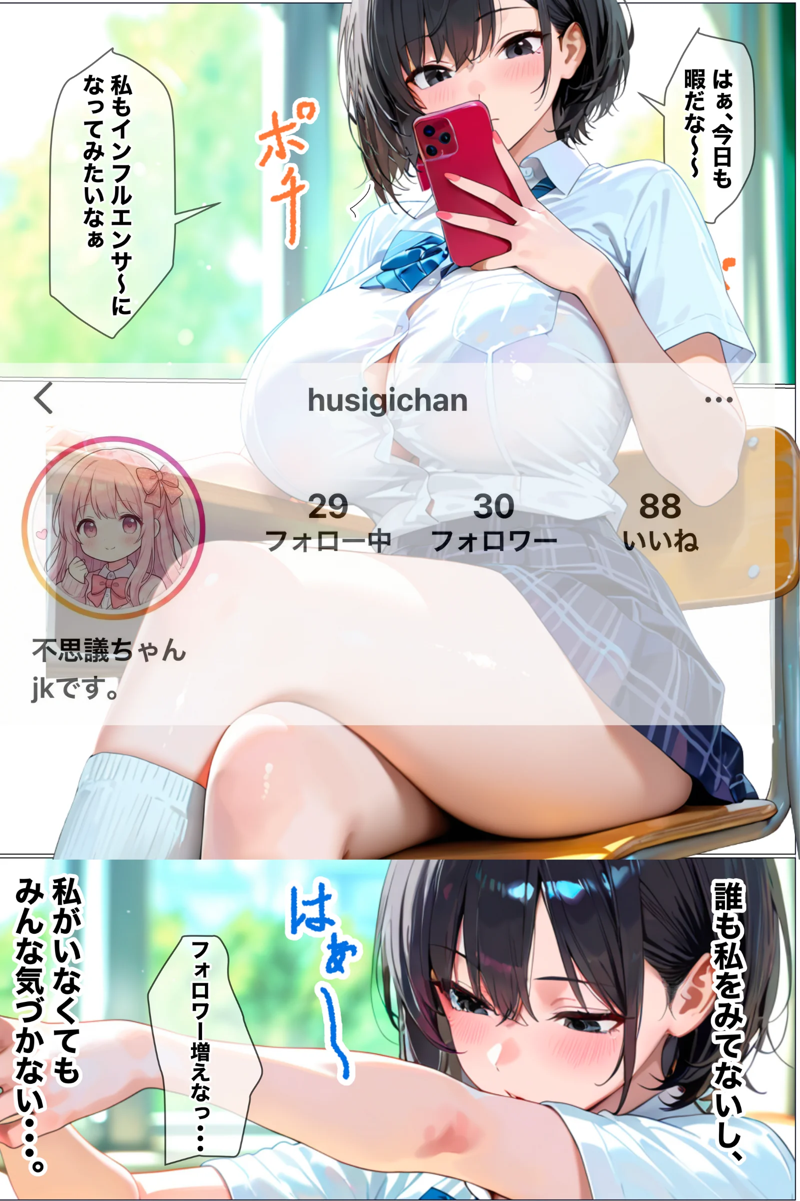 【流出】スパチャを投げられるたびに断れなくなっていく配信 辱め・制服・処女 サンプル2ページ目（黒海ジュリア）