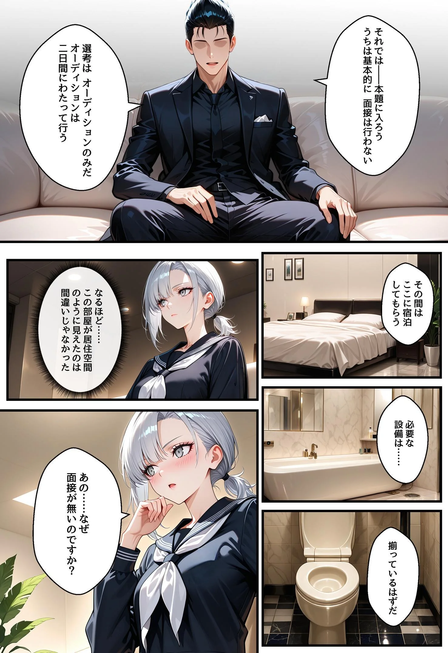 潜入捜査で芸能スカウトされた結果、エッチな目に遭いました 制服・体操着・ブルマ・焦らし サンプル13ページ目（アクロエ）
