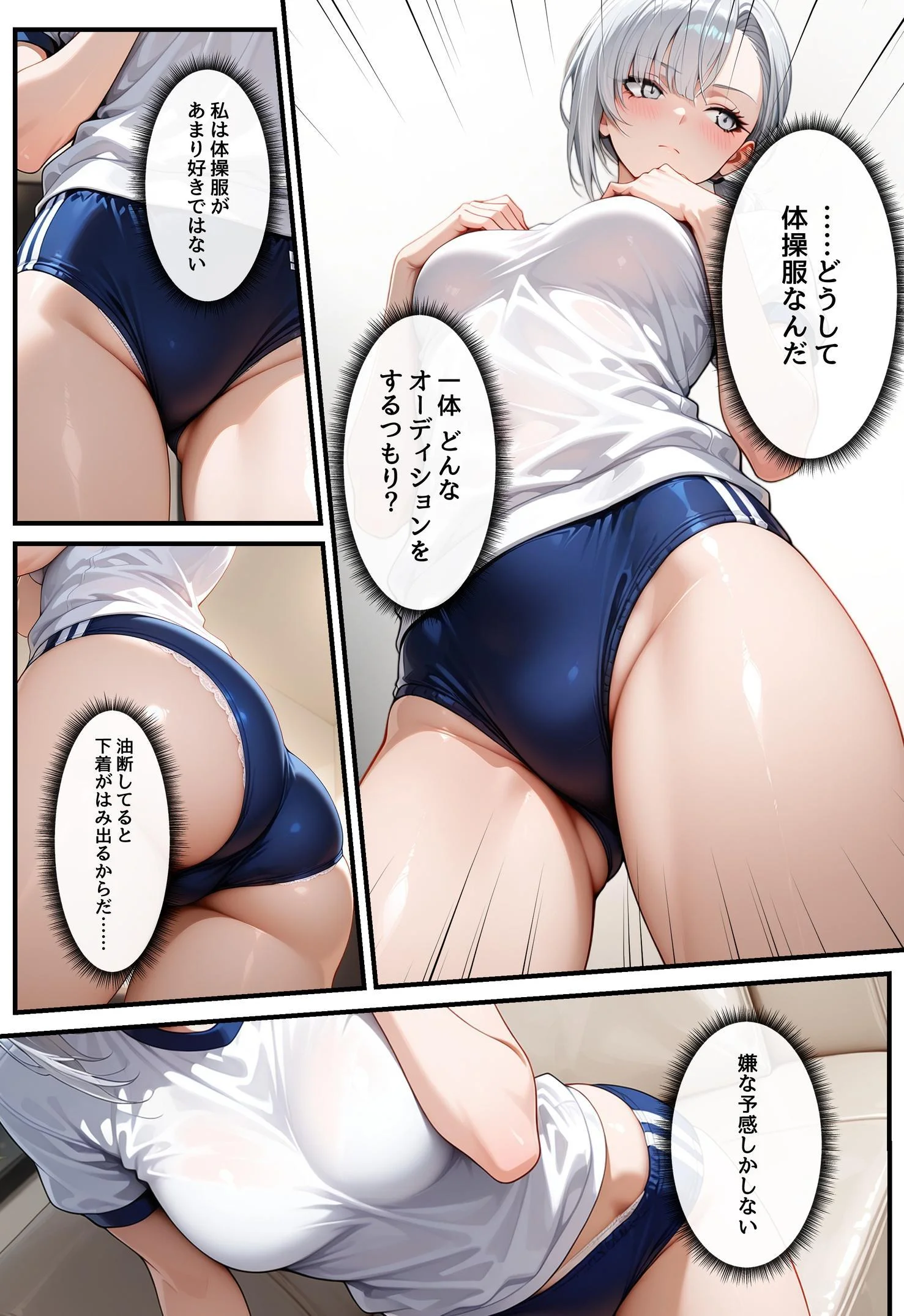 潜入捜査で芸能スカウトされた結果、エッチな目に遭いました 制服・体操着・ブルマ・焦らし サンプル16ページ目（アクロエ）