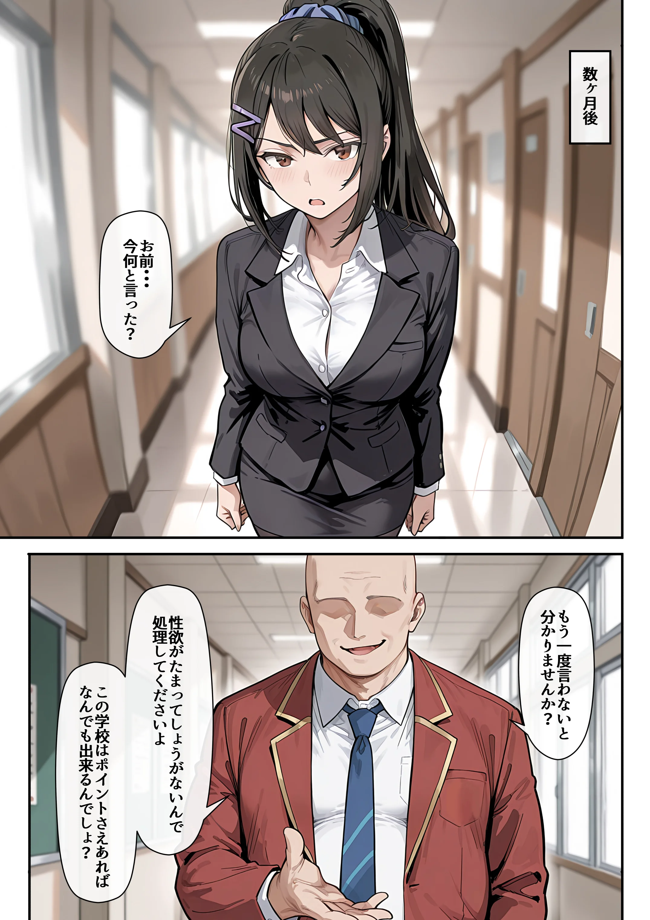 ようこそポイントで何でも出来る教室へ 3P・4P・中出し・乳首責め サンプル9ページ目(だまご屋)