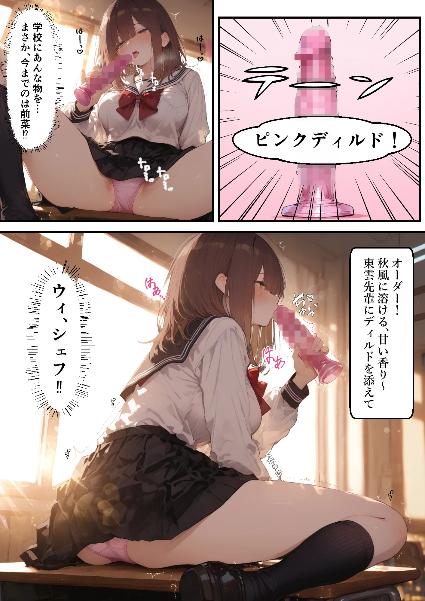東雲姉妹の場合 - シコ許可もらおうとしたら、えっちな展開になる話 制服・学園もの・恋愛 サンプル9ページ目（白玉あんみつ）