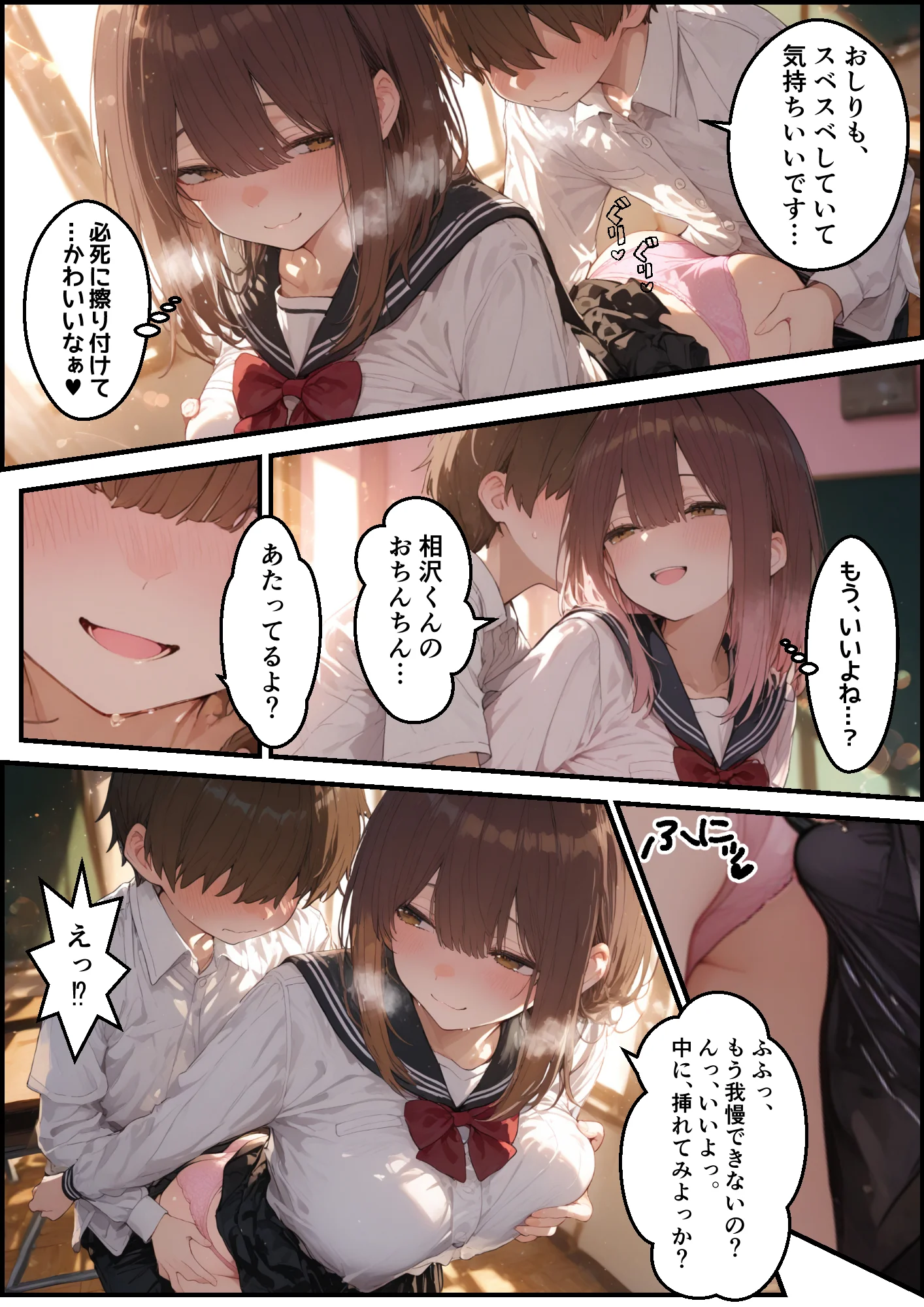 東雲姉妹の場合 - シコ許可もらおうとしたら、えっちな展開になる話 制服・学園もの・恋愛 サンプル20ページ目（白玉あんみつ）