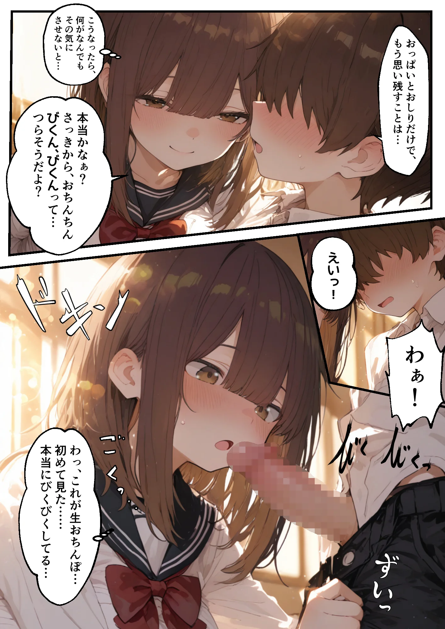 東雲姉妹の場合 - シコ許可もらおうとしたら、えっちな展開になる話 制服・学園もの・恋愛 サンプル22ページ目（白玉あんみつ）