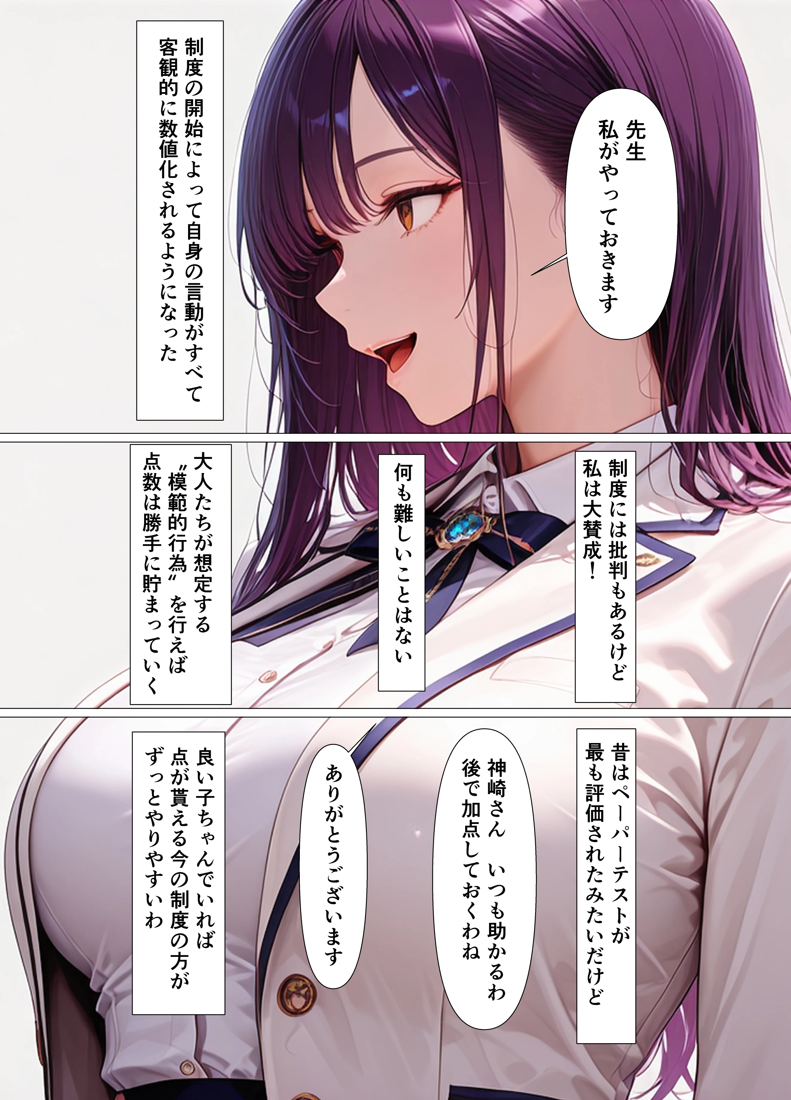 巨乳委員長快楽堕ち〜理性のログアウト〜 制服・巨乳・中出し サンプル2ページ目（不適合ノイズ）