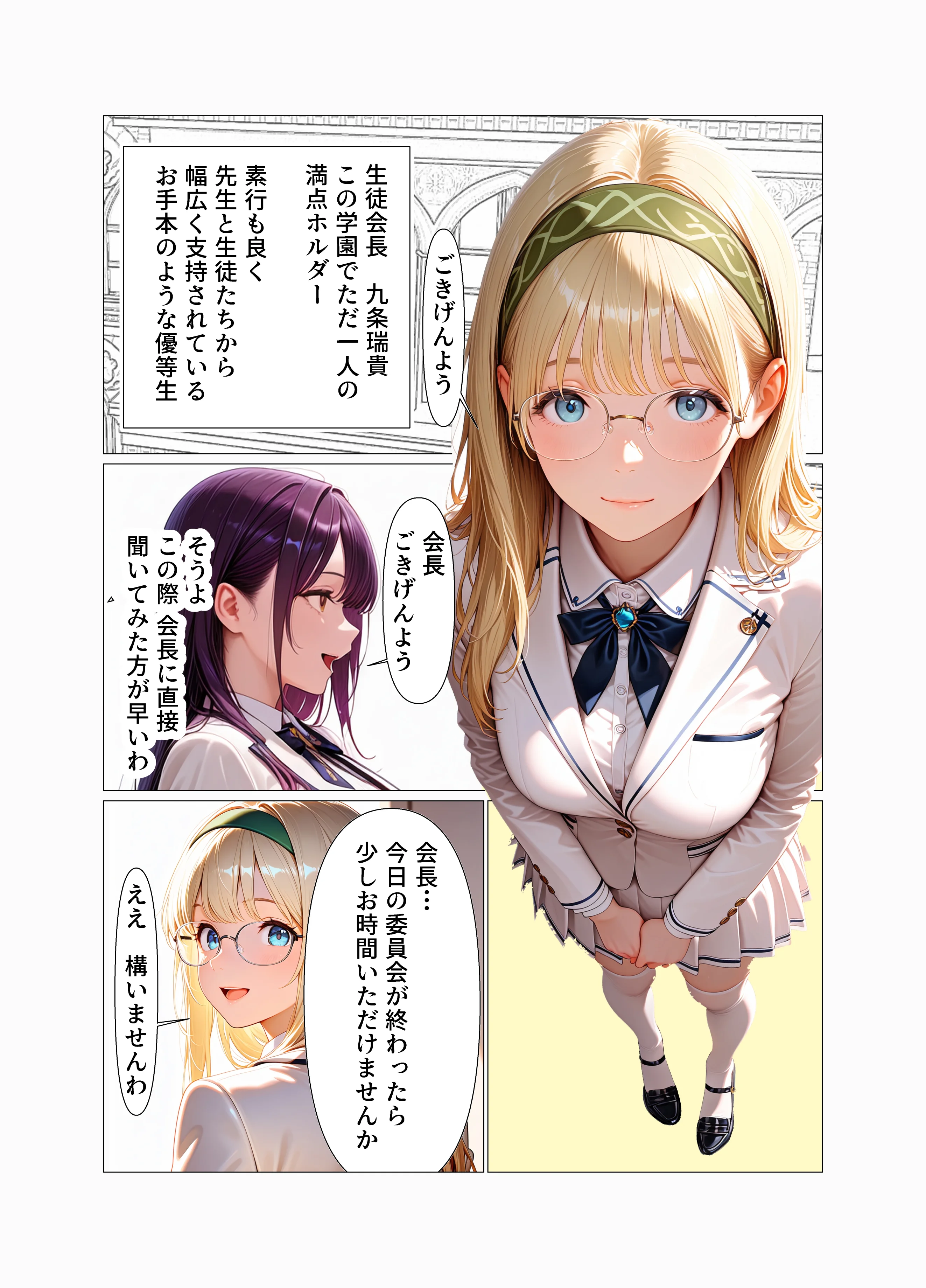 巨乳委員長快楽堕ち〜理性のログアウト〜 制服・巨乳・中出し サンプル6ページ目（不適合ノイズ）
