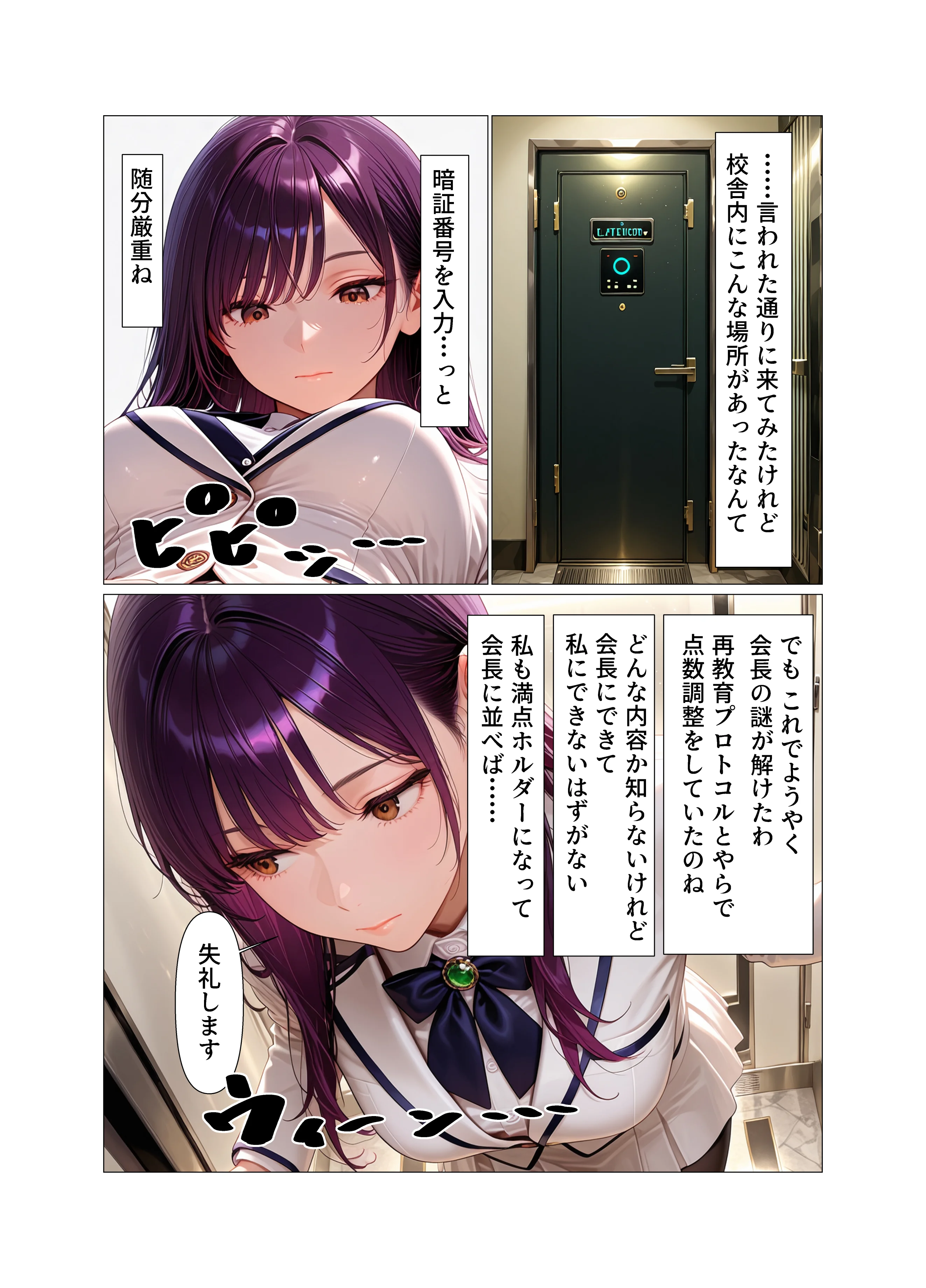 巨乳委員長快楽堕ち〜理性のログアウト〜 制服・巨乳・中出し サンプル9ページ目（不適合ノイズ）