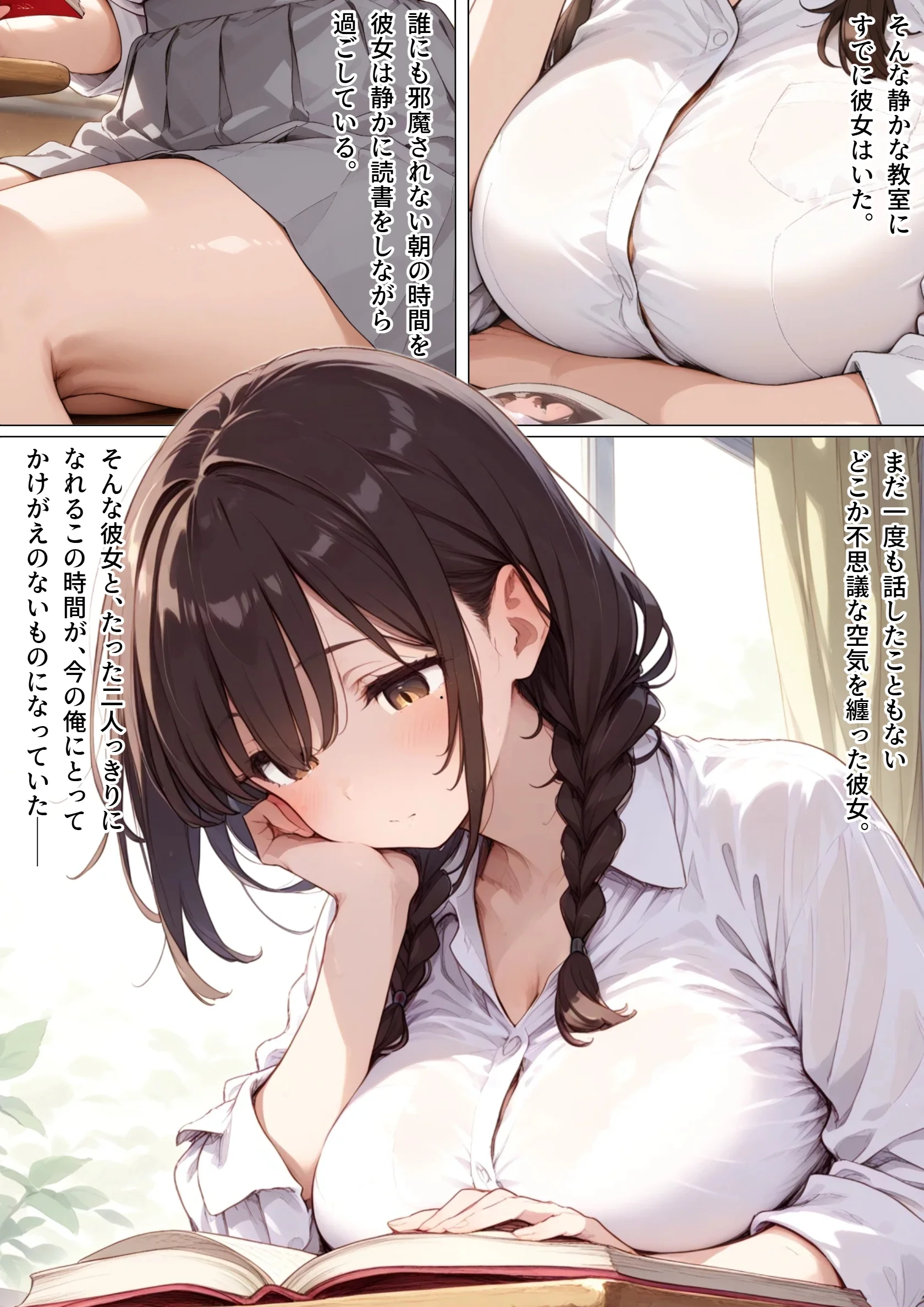 図書室の彼女と僕だけの秘密 制服・学園もの・ラブコメ サンプル2ページ目（montas）
