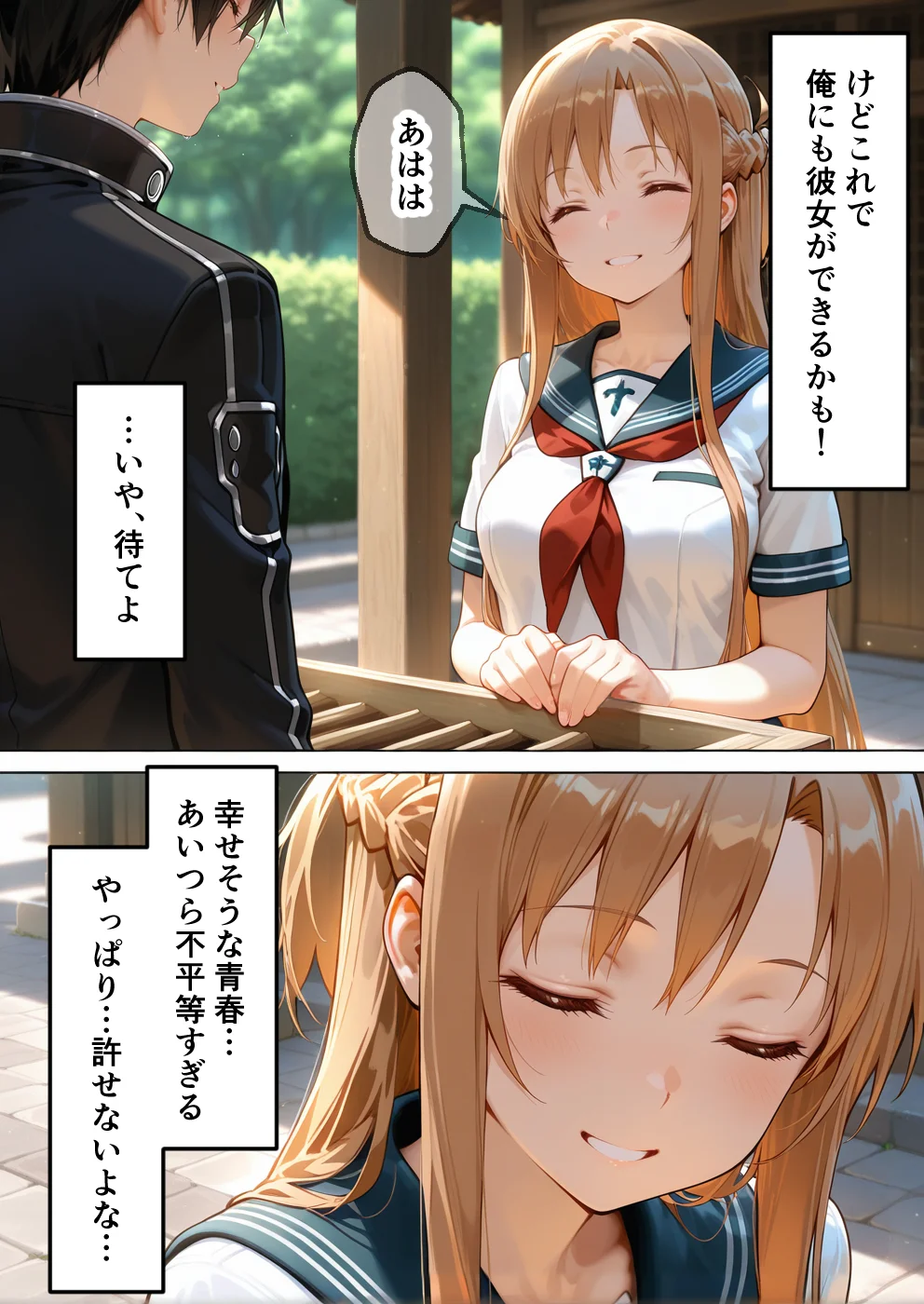 淫紋によって快楽 何度もイかされ寝取られる  アスナ編 ファンタジー・制服・学園もの サンプル13ページ目（えちち工房）