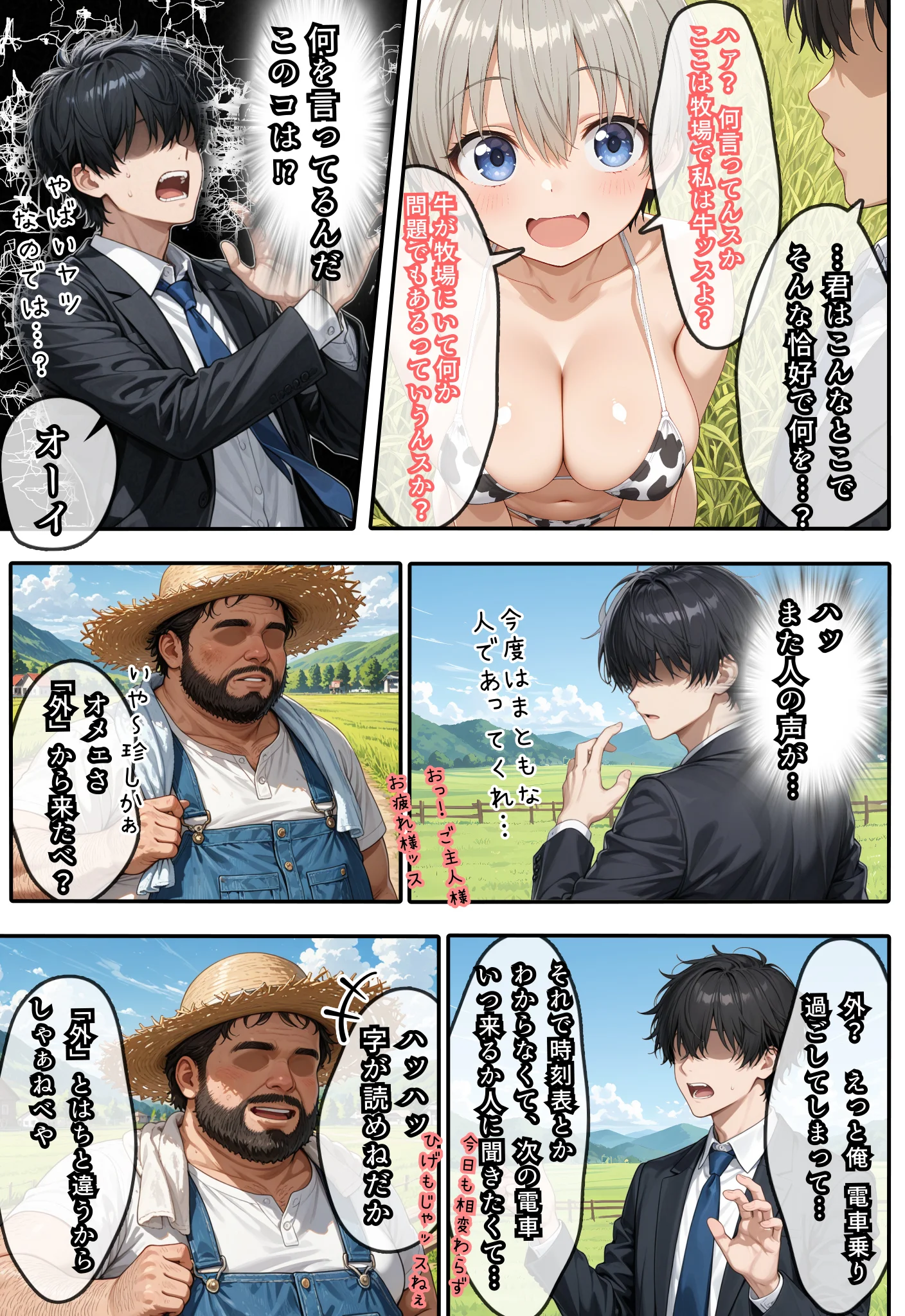 宇崎牛の乳搾り -むちむち巨乳の牛っ娘たちがエロすぎてモ〜限界！- 巨乳・中出し・フェラ サンプル9ページ目（虹色演算子 - Nizy）
