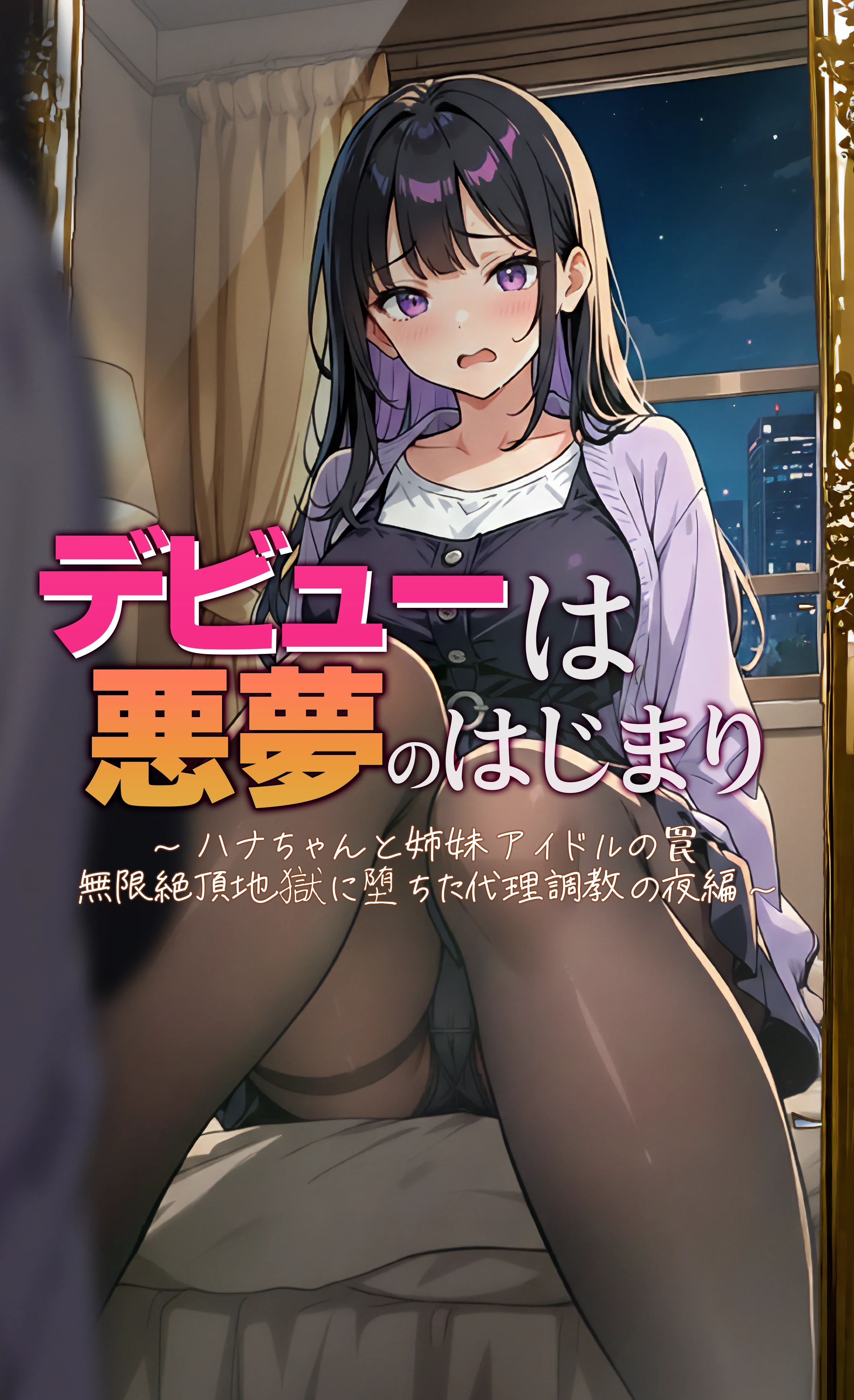 デビューは悪夢のはじまり7 〜ハナちゃんと姉妹アイドルの罠:無限絶頂地獄に堕ちた代理調教の夜編〜 辱め・アイドル・芸能人・オナニー サンプル1ページ目（モコヤツ）